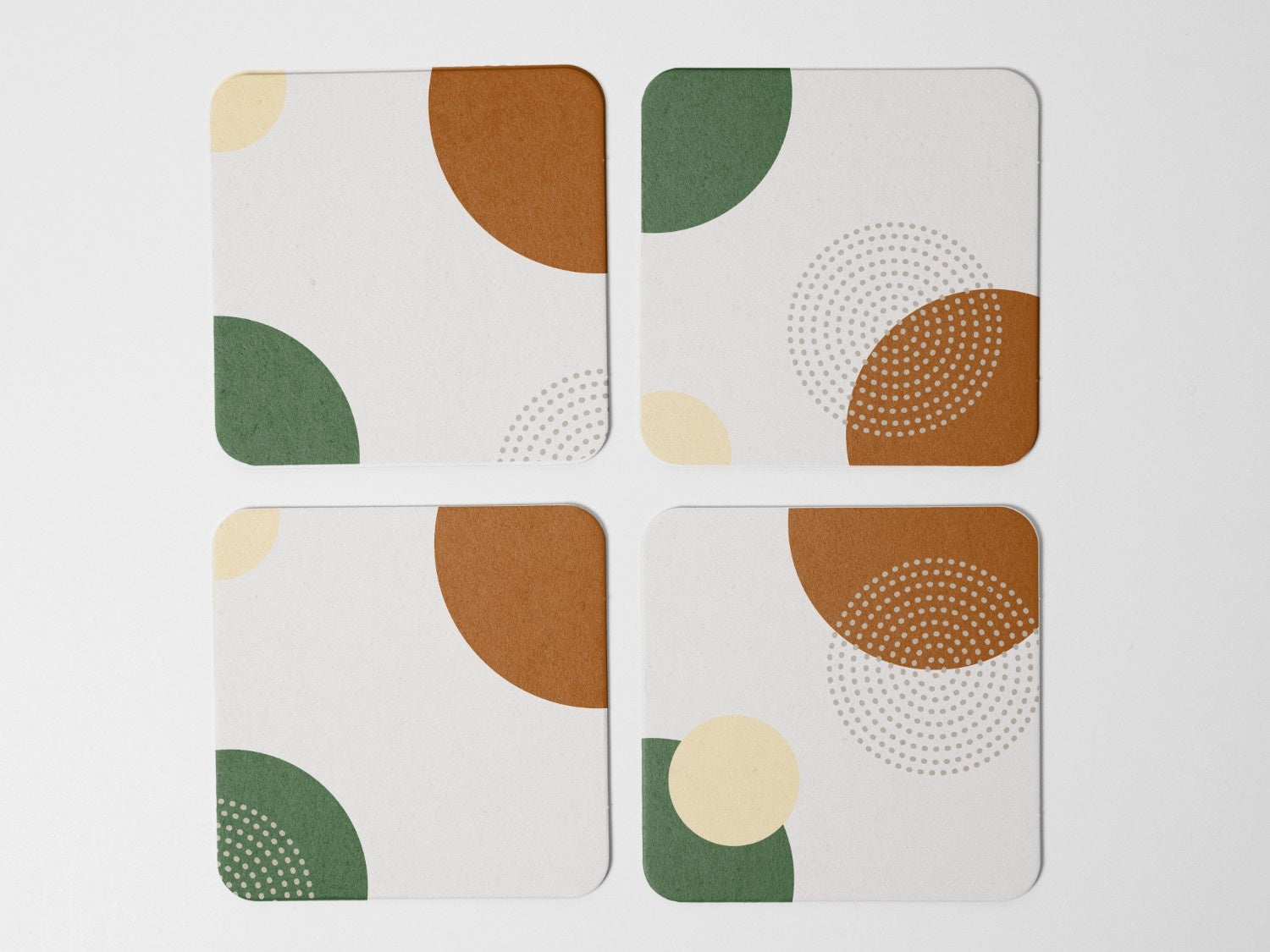 White Abstract' Coaster Set of 4