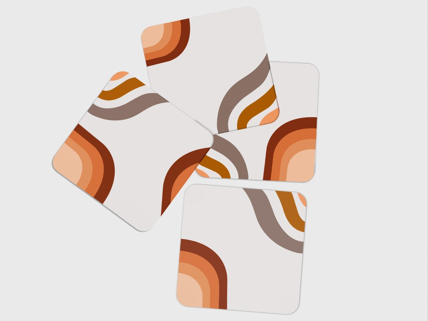 White Abstract pattern' Coaster Set of 4