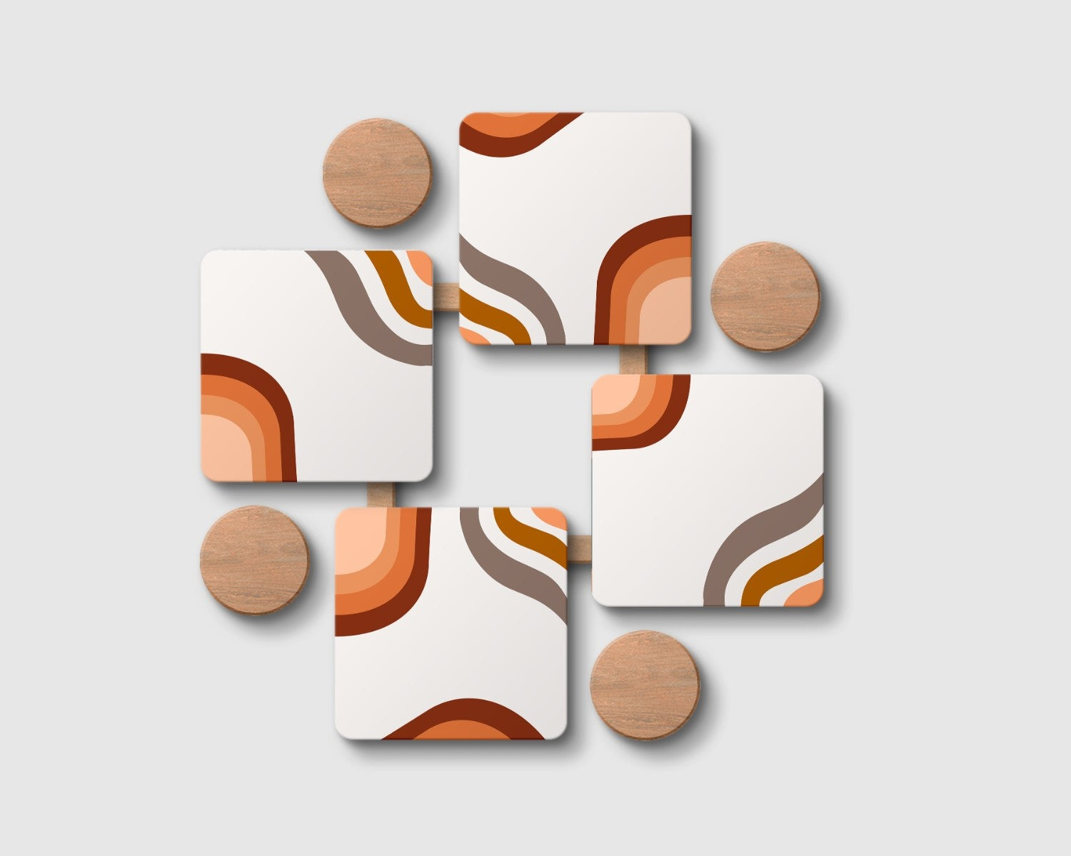 White Abstract pattern' Coaster Set of 4