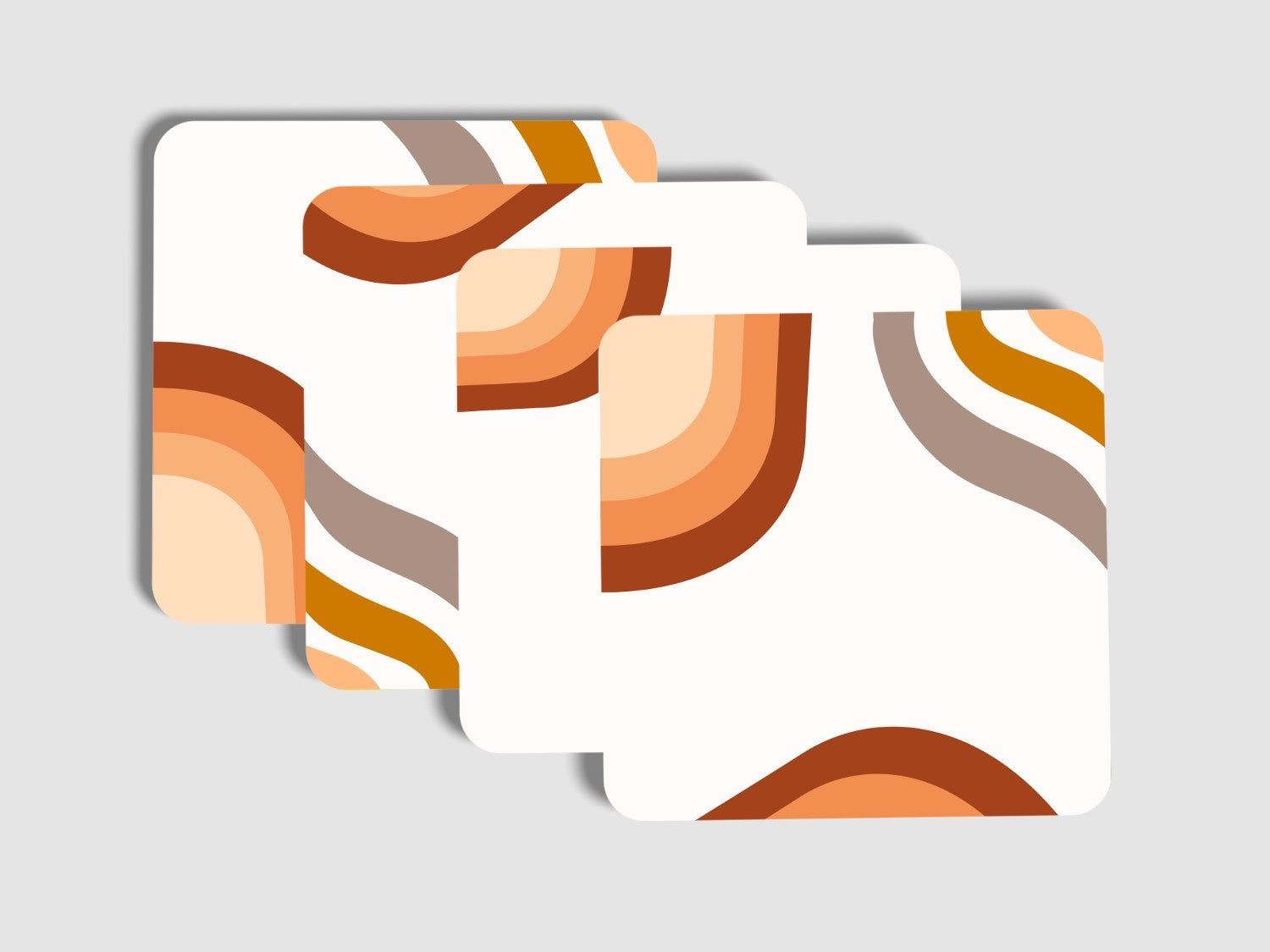 White Abstract pattern' Coaster Set of 4