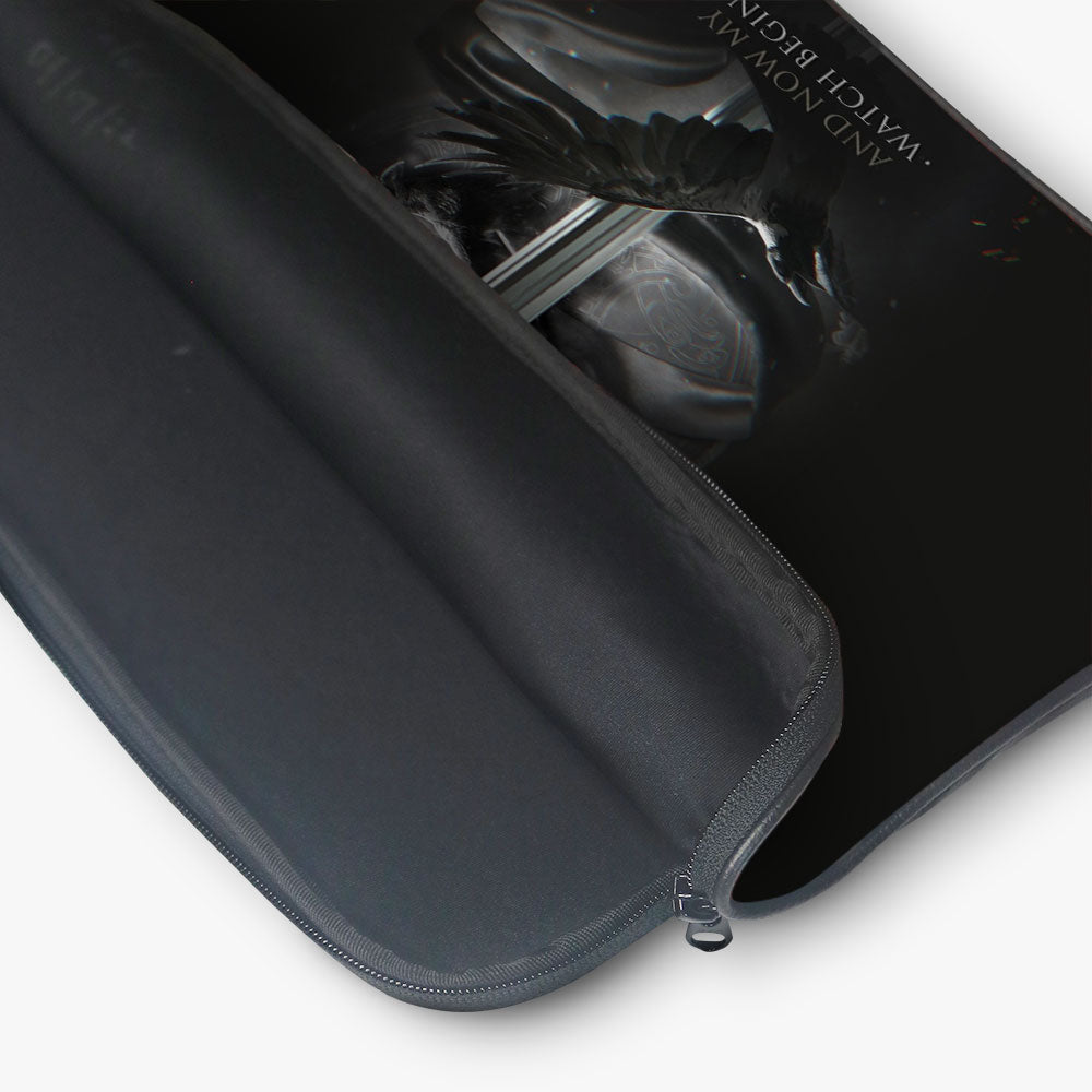 " NOW MY WATCH BEGINS #GOT" Laptop Sleeves:Bold Modern Design for Every Size