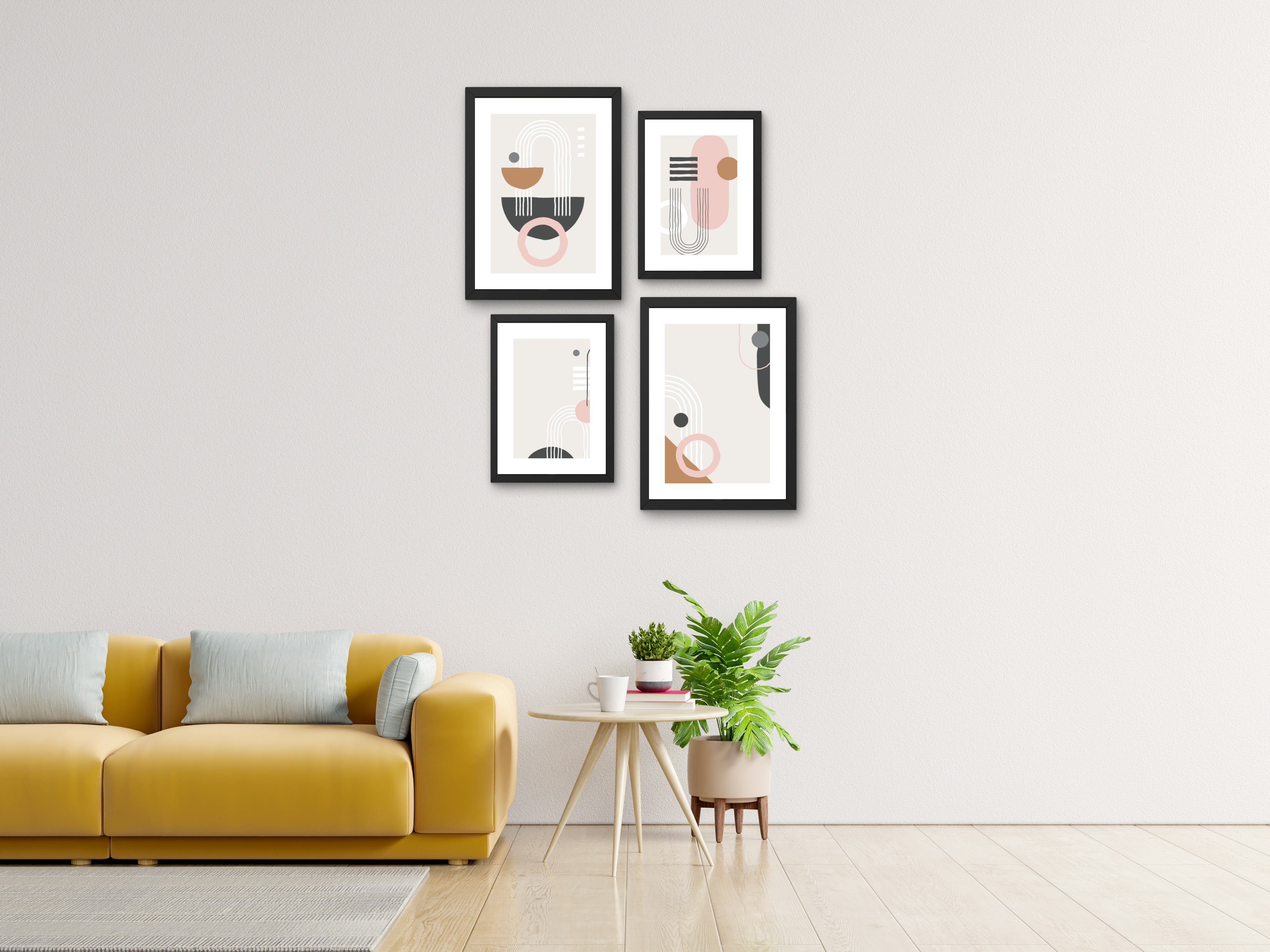 FRAMED "Aesthetic Vibez" Set of 4 Posters – A4 Size- Aesthetic Theme
