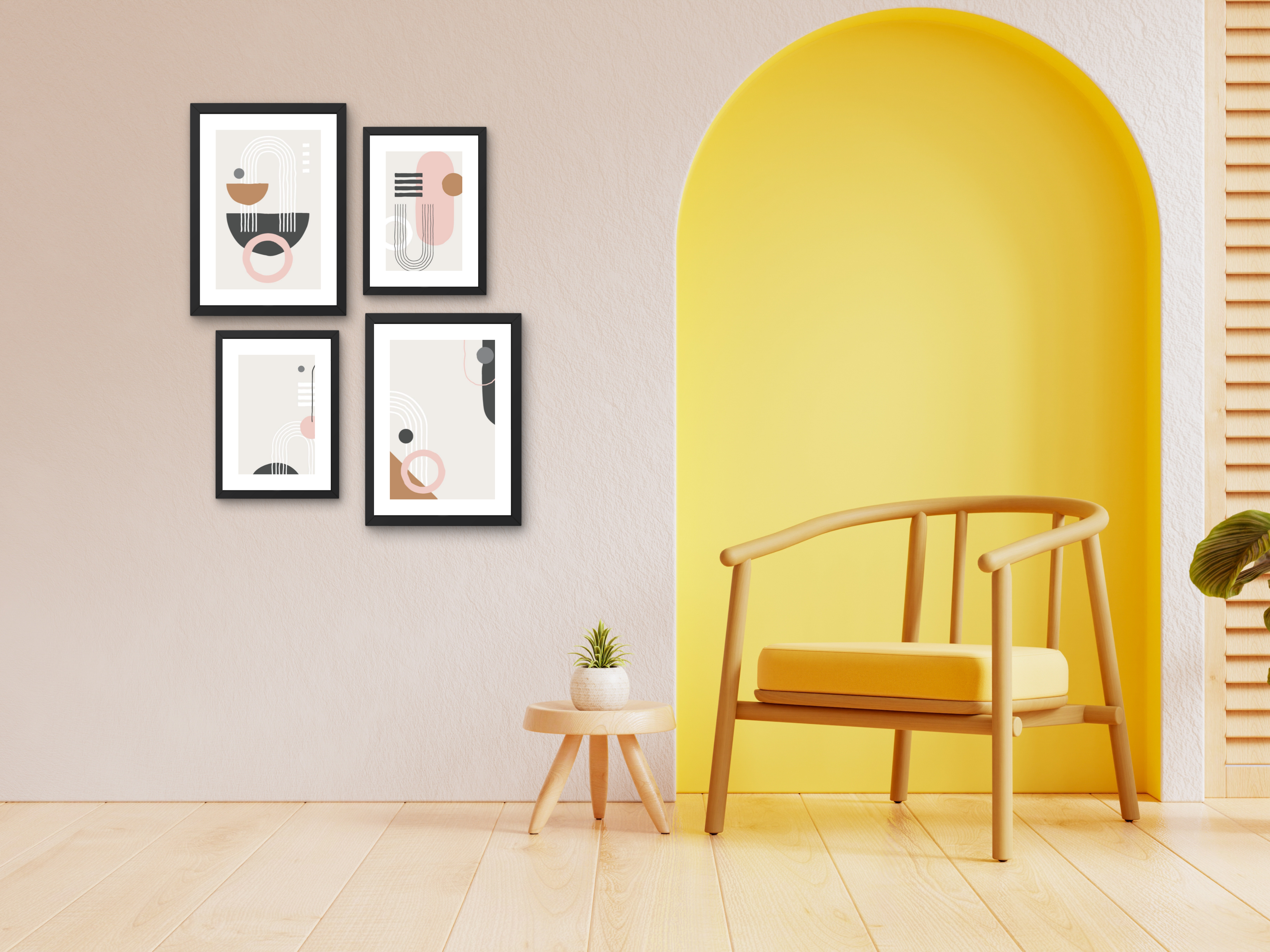 FRAMED "Aesthetic Vibez" Set of 4 Posters – A4 Size- Aesthetic Theme