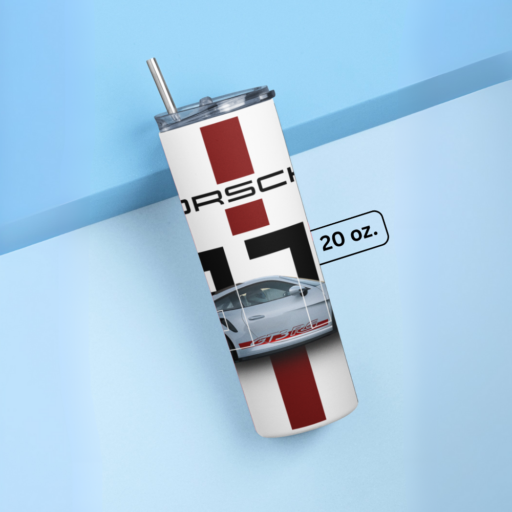 "PORSCHE GT3" Tumbler with Metal Straw