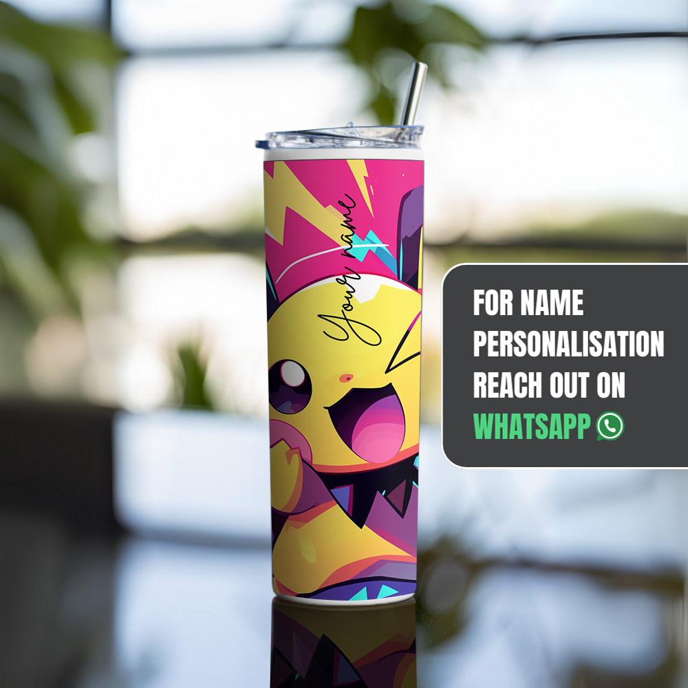 "Pikachu: Pokemon" Tumbler with Metal Straw