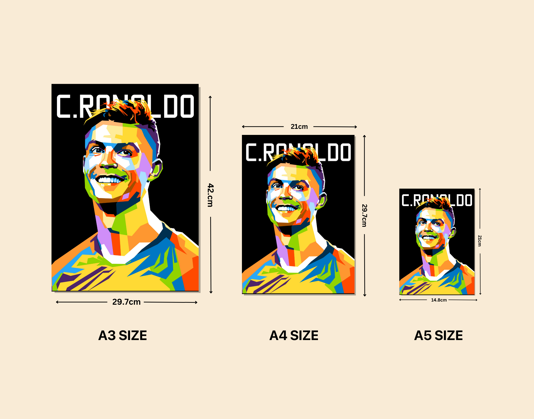 "C.RONALDO"- Shiny & Sturdy Metallic Poster Art That Pops & Sticks