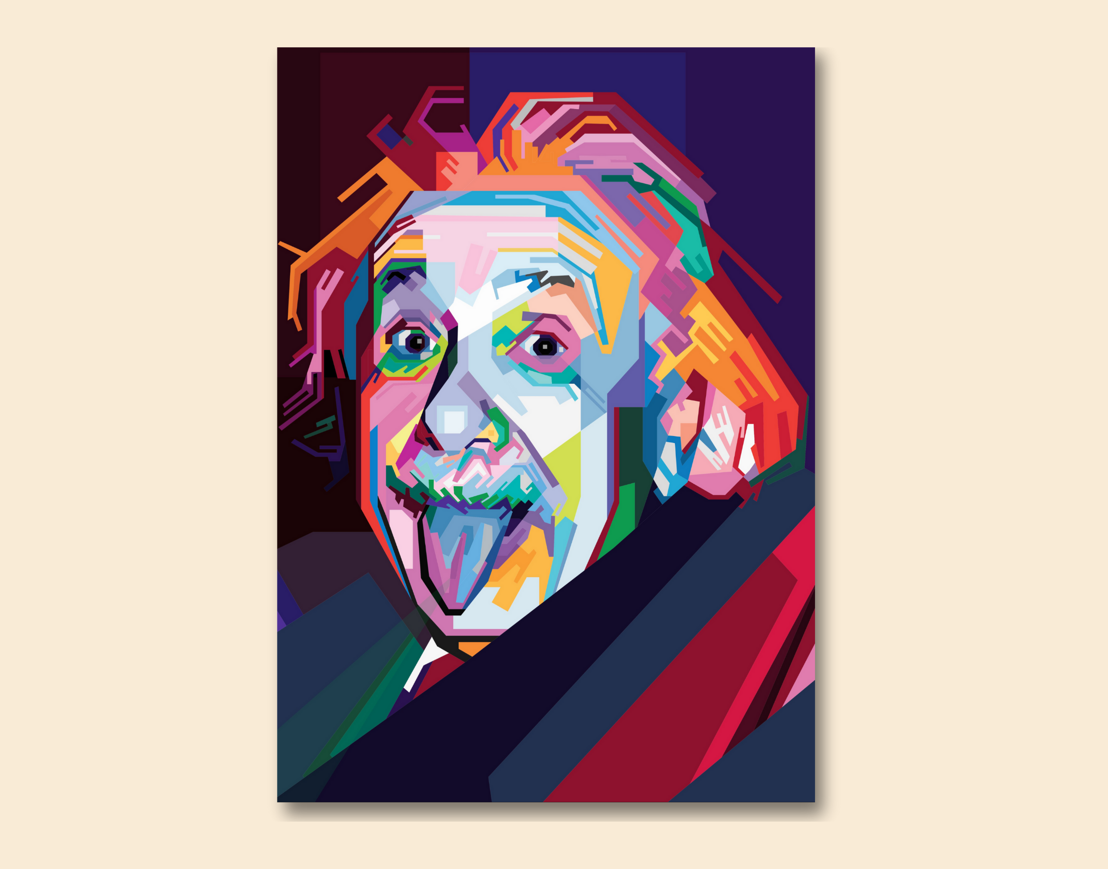"Albert Einstein- FUN THEME"- Shiny & Sturdy Metallic Poster Art That Pops & Sticks