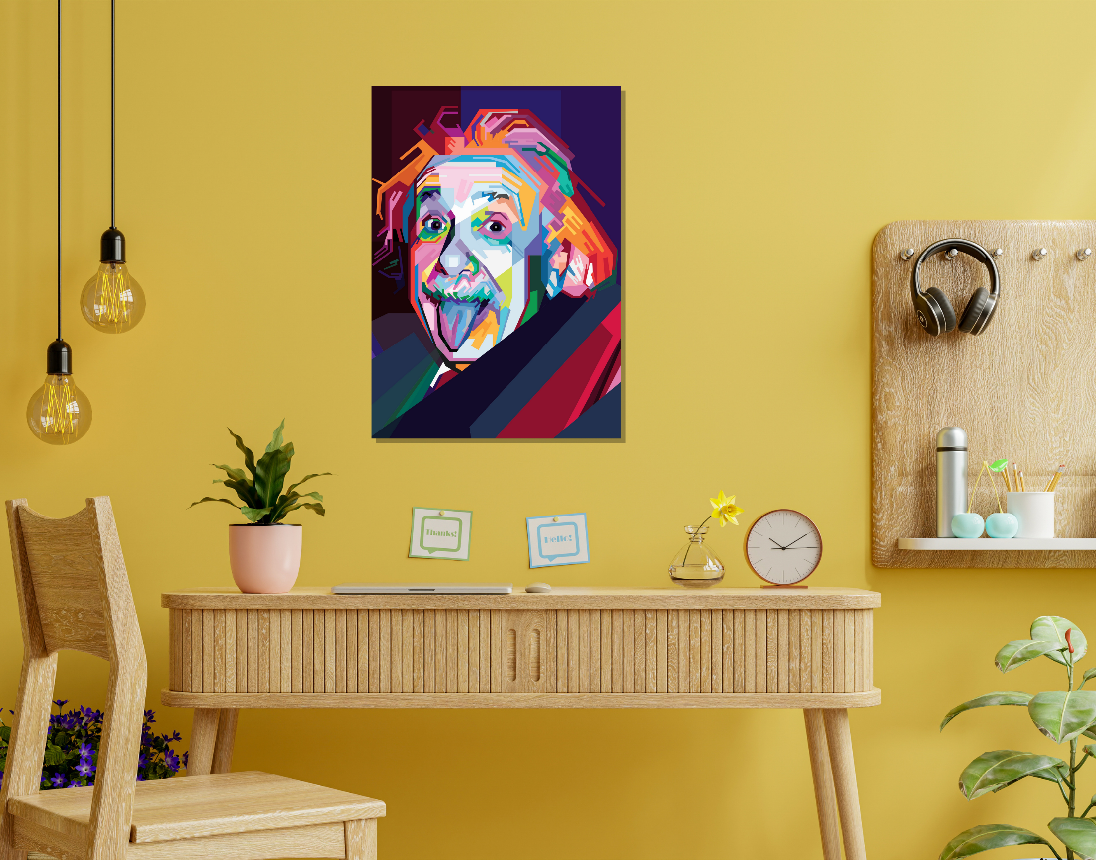"Albert Einstein- FUN THEME"- Shiny & Sturdy Metallic Poster Art That Pops & Sticks