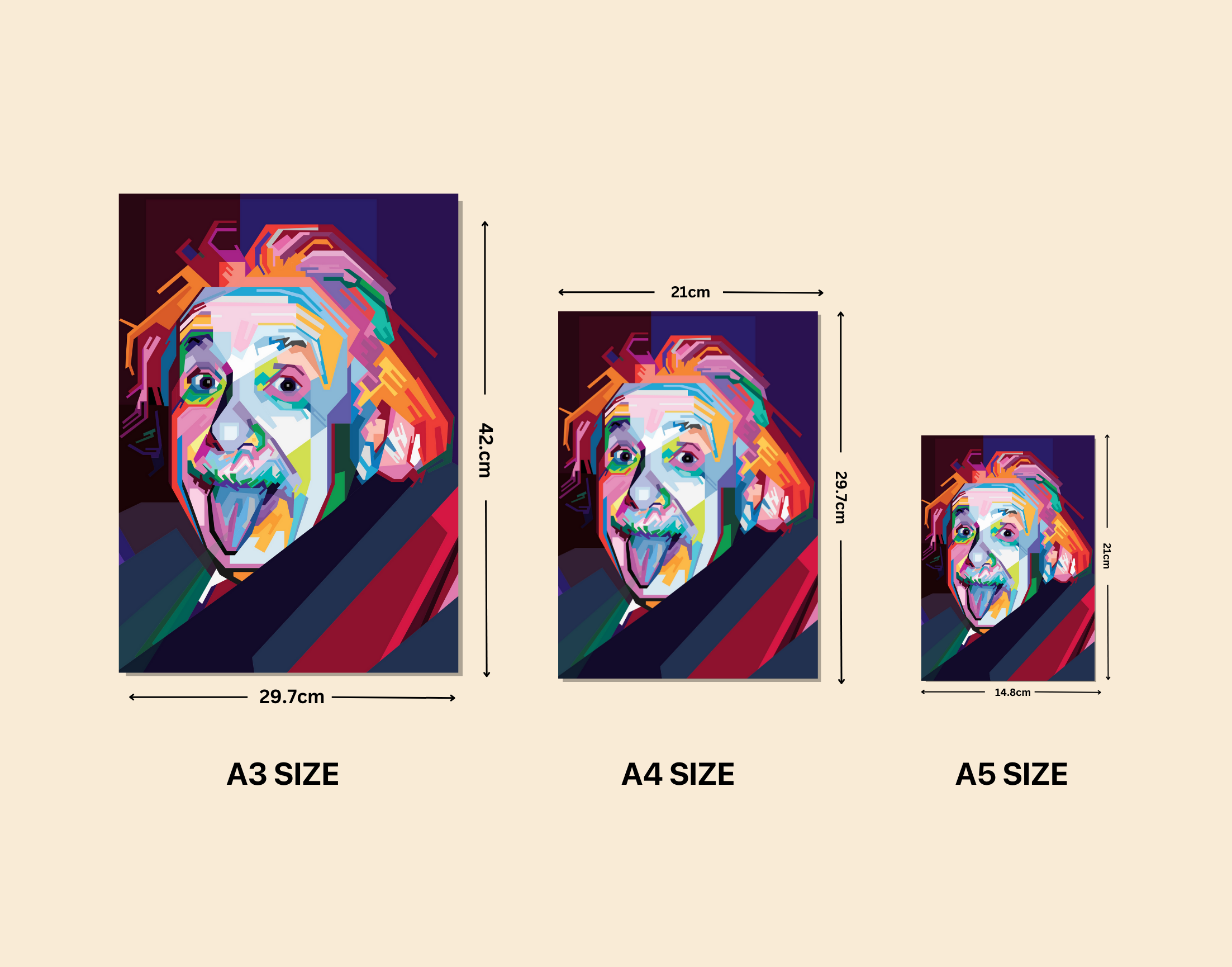"Albert Einstein- FUN THEME"- Shiny & Sturdy Metallic Poster Art That Pops & Sticks