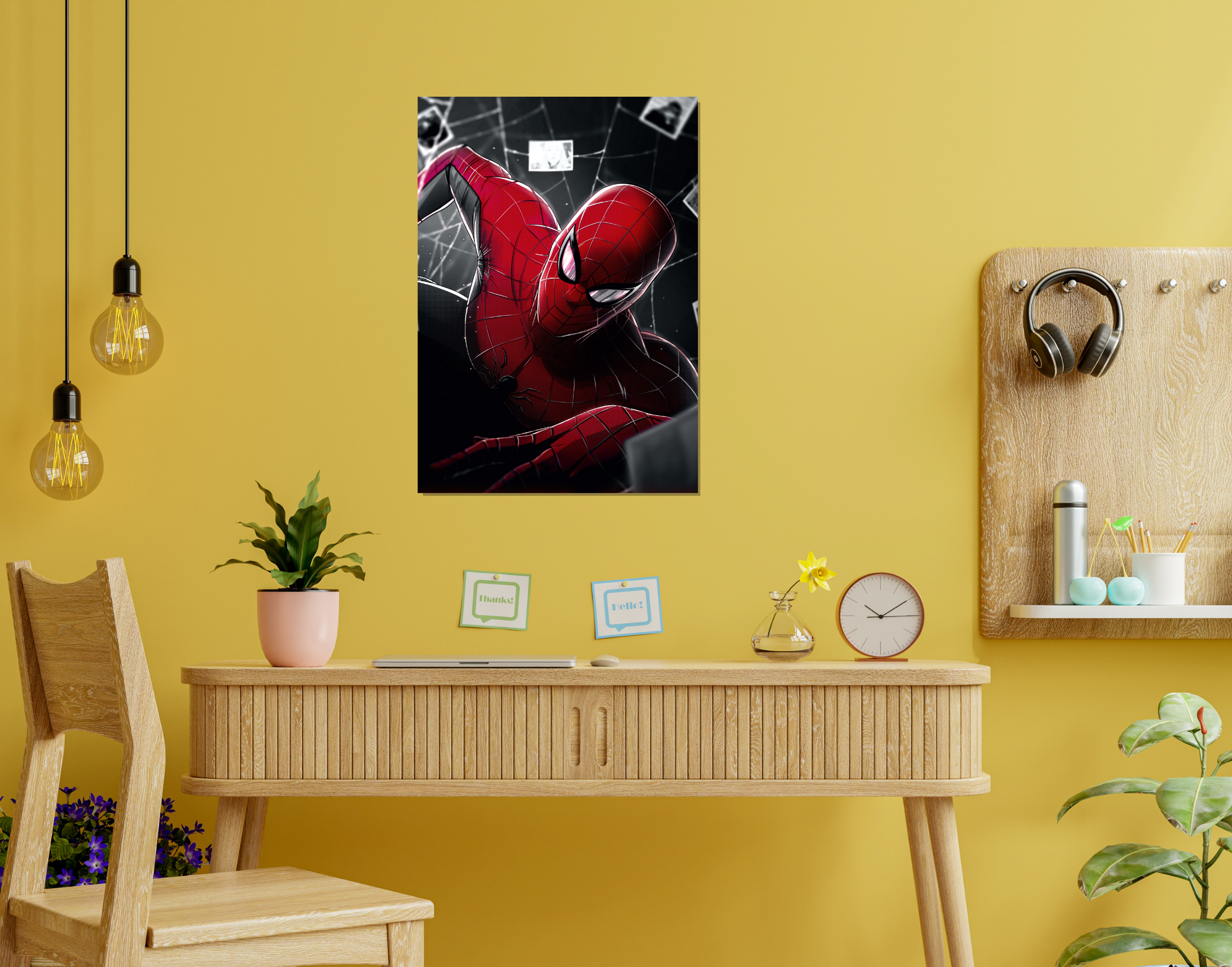 "Spiderman #Closeup"- Shiny & Sturdy Metallic Poster Art That Pops & Sticks