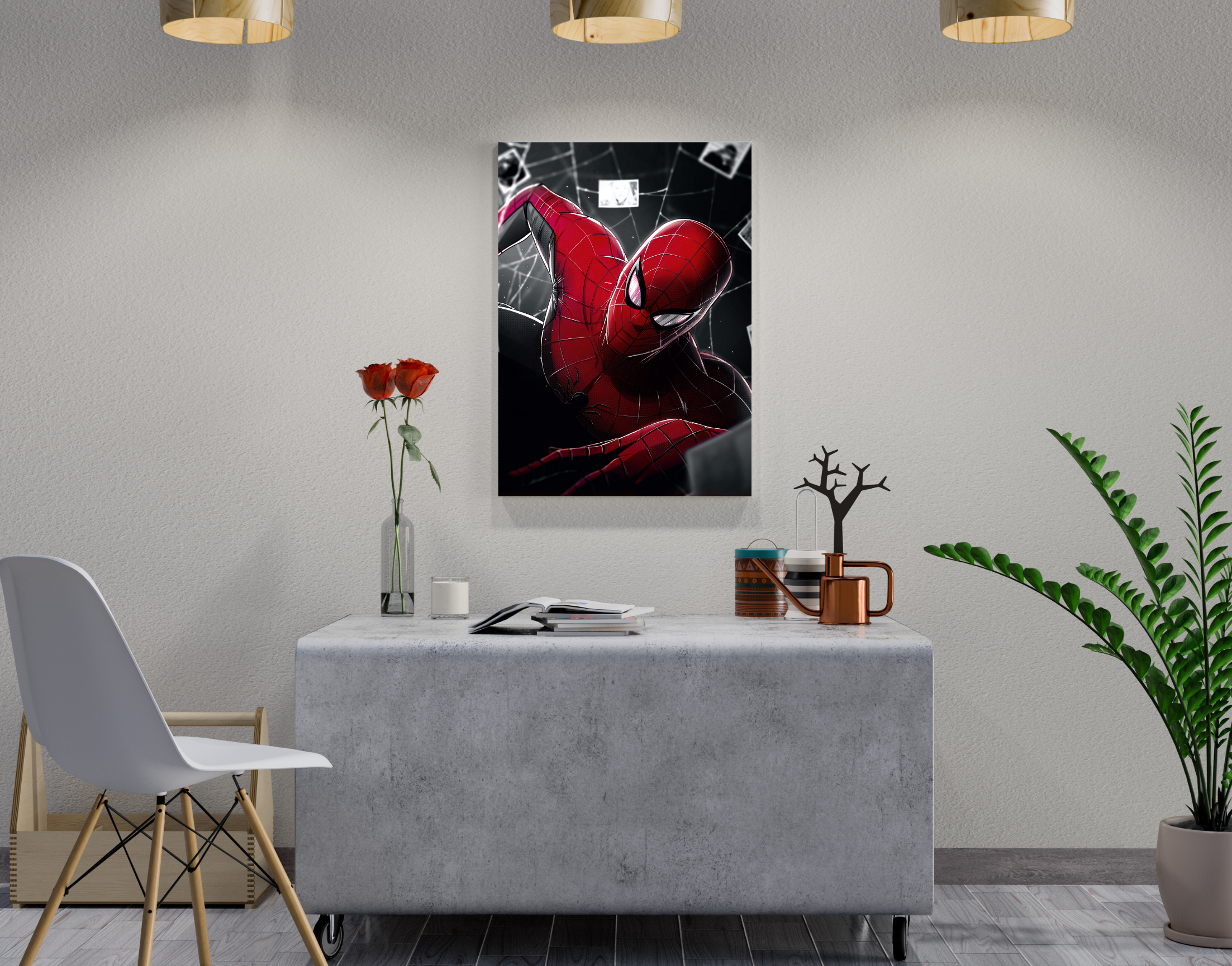"Spiderman #Closeup"- Shiny & Sturdy Metallic Poster Art That Pops & Sticks