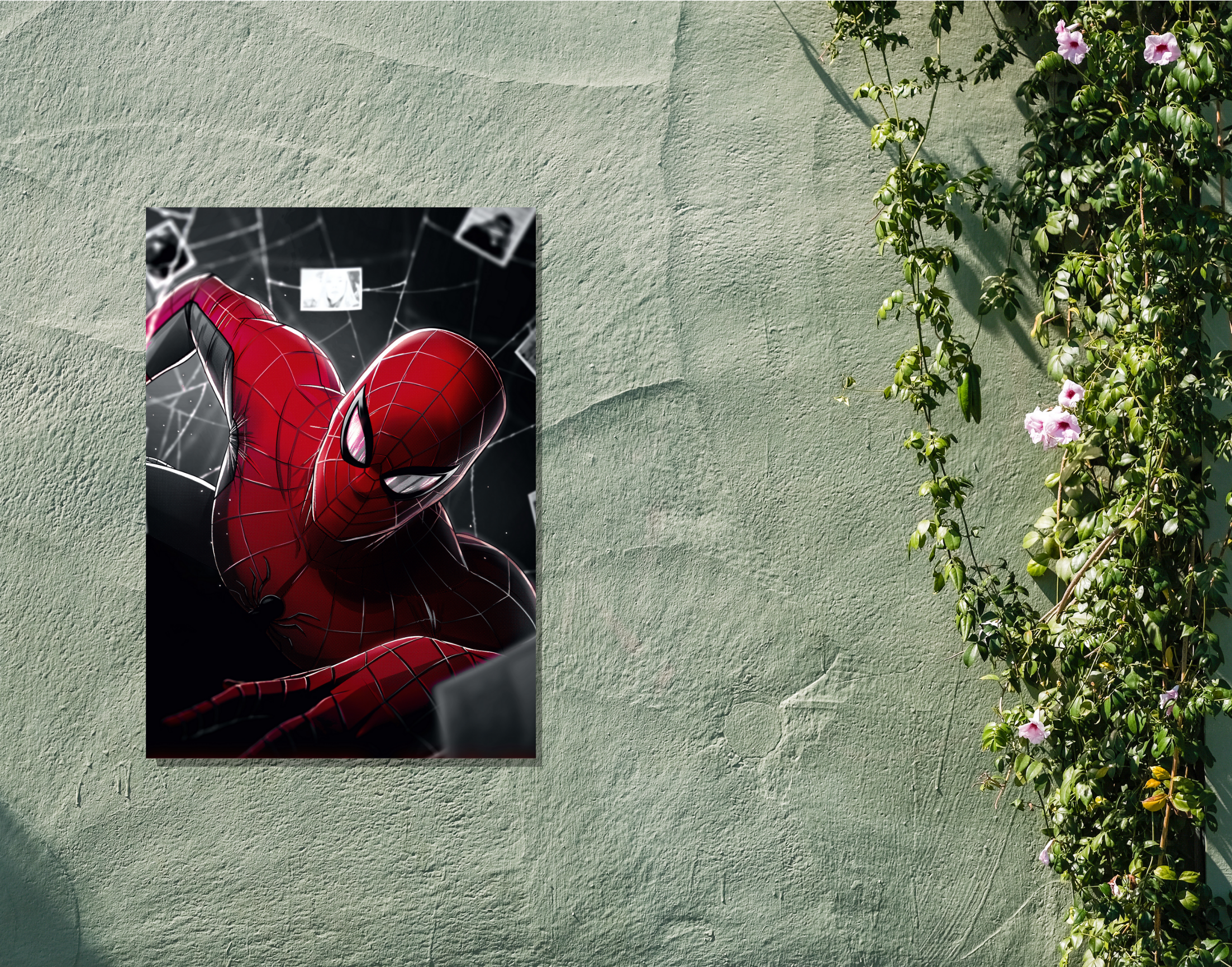 "Spiderman #Closeup"- Shiny & Sturdy Metallic Poster Art That Pops & Sticks