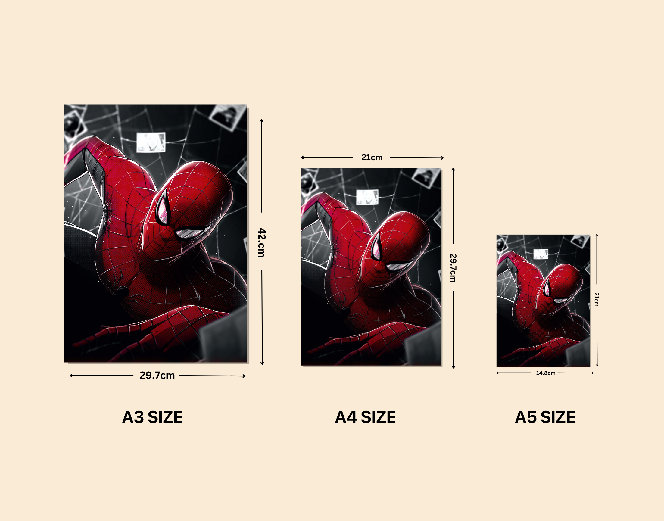 "Spiderman #Closeup"- Shiny & Sturdy Metallic Poster Art That Pops & Sticks