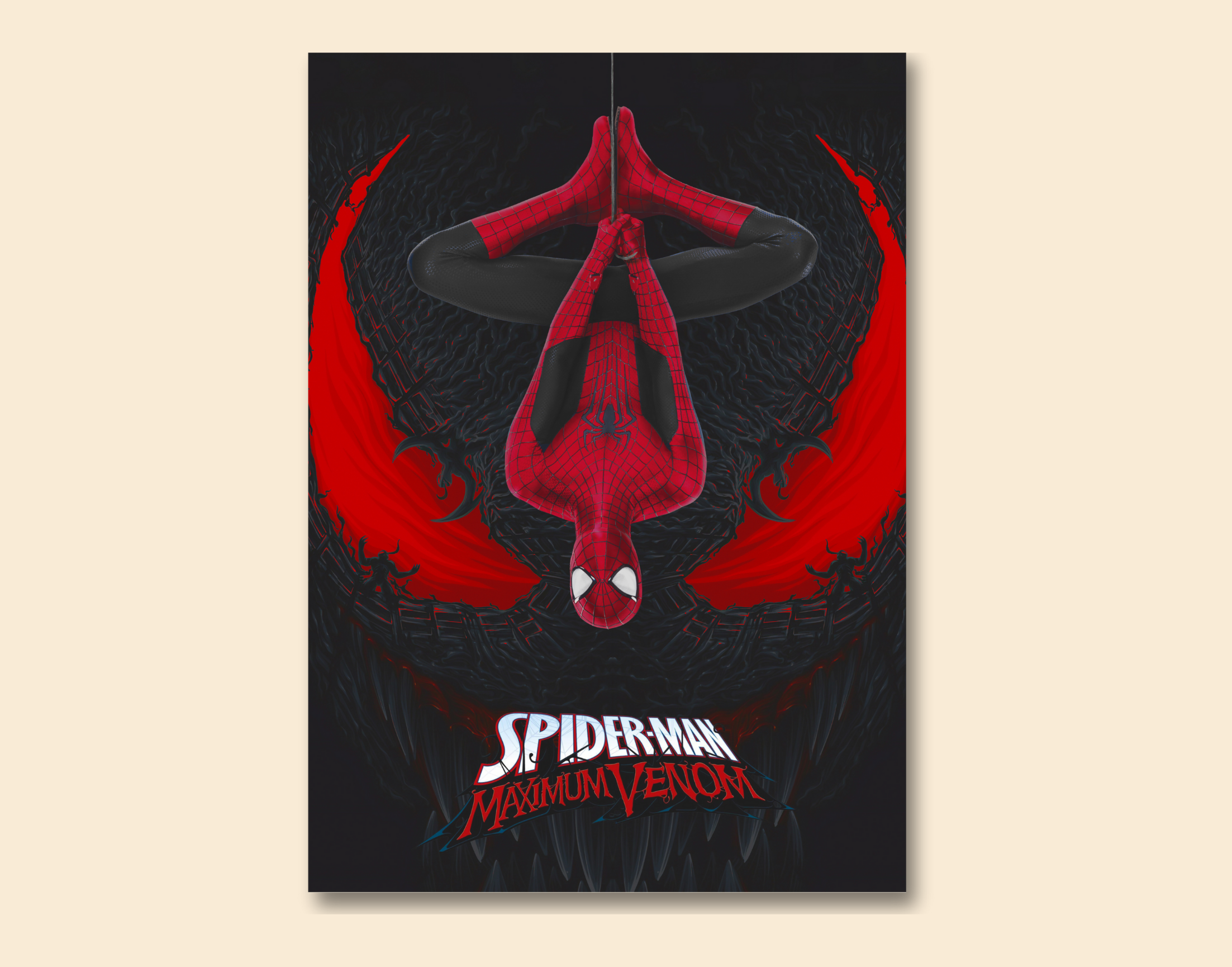 "Spiderman Max Venom"- Shiny & Sturdy Metallic Poster Art That Pops & Sticks