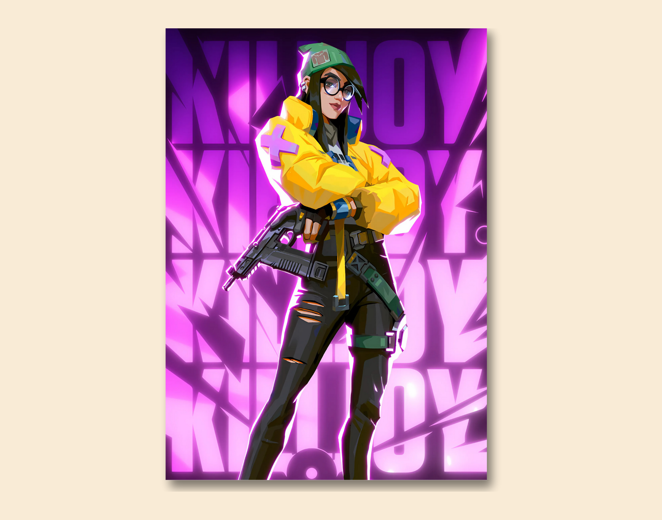 "KILLJOY - VALORANT"- Shiny & Sturdy Metallic Poster Art That Pops & Sticks