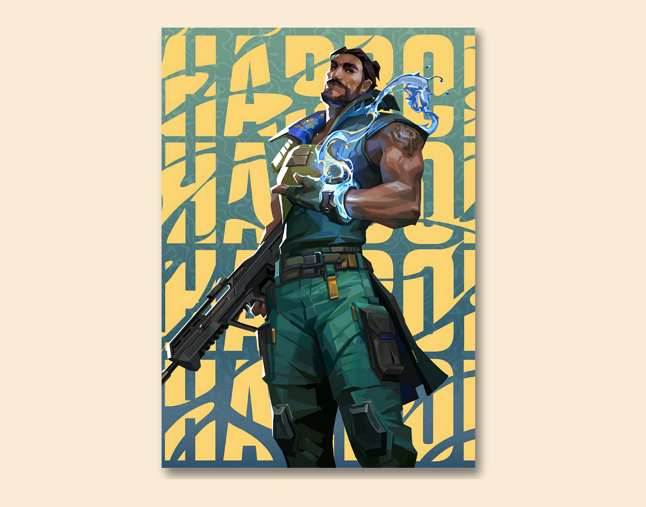 "HARBOR - VALORANT"- Shiny & Sturdy Metallic Poster Art That Pops & Sticks