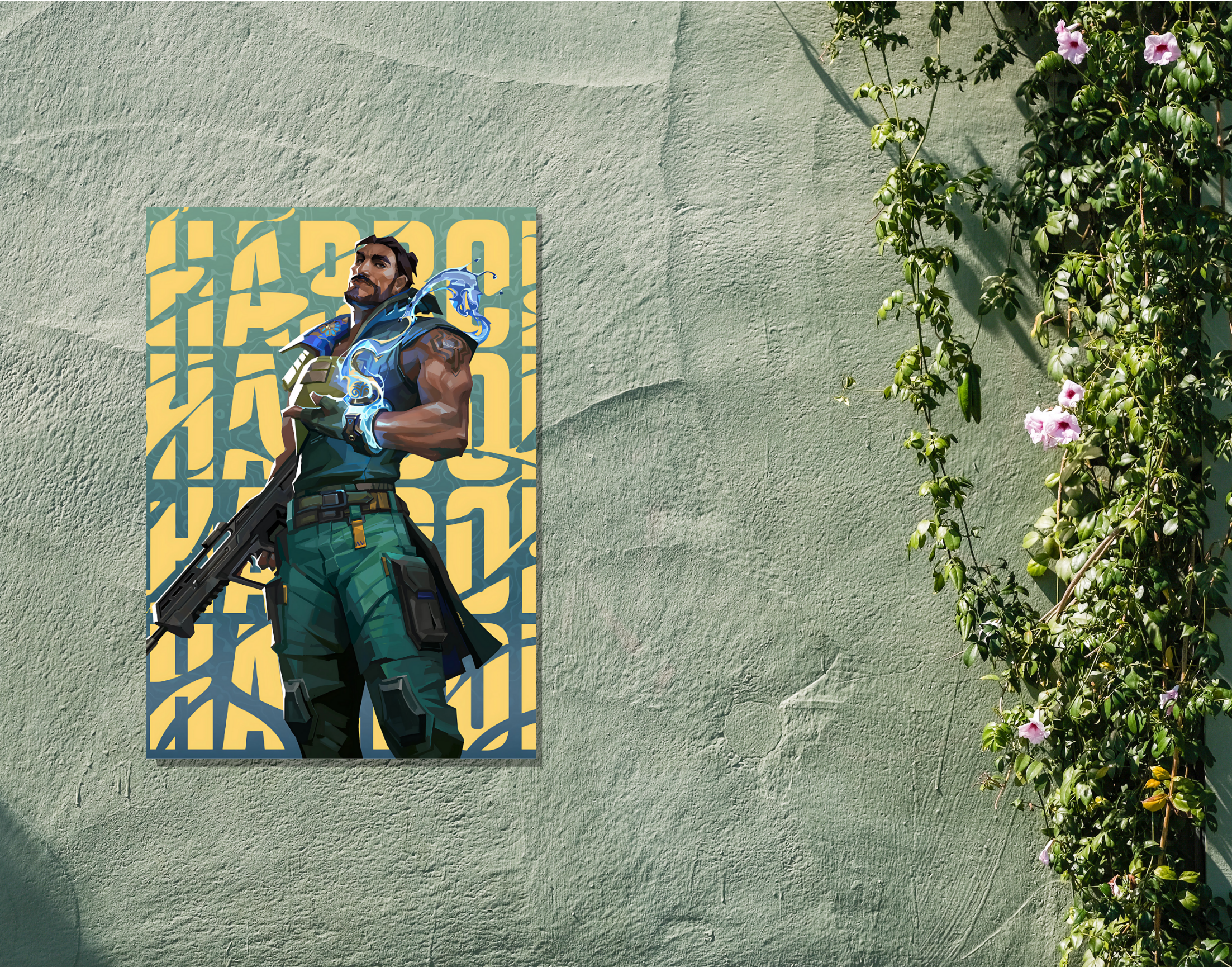 "HARBOR - VALORANT"- Shiny & Sturdy Metallic Poster Art That Pops & Sticks