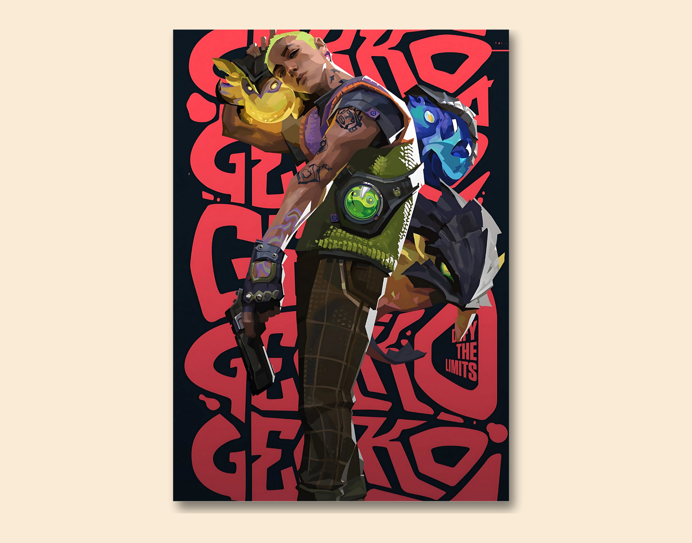 "GEKKO - VALORANT"- Shiny & Sturdy Metallic Poster Art That Pops & Sticks