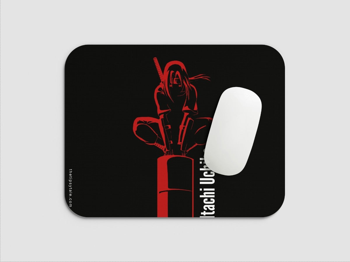 "Itachi Uchiha anime lover" Mousepad Enhance Your Workspace with Style