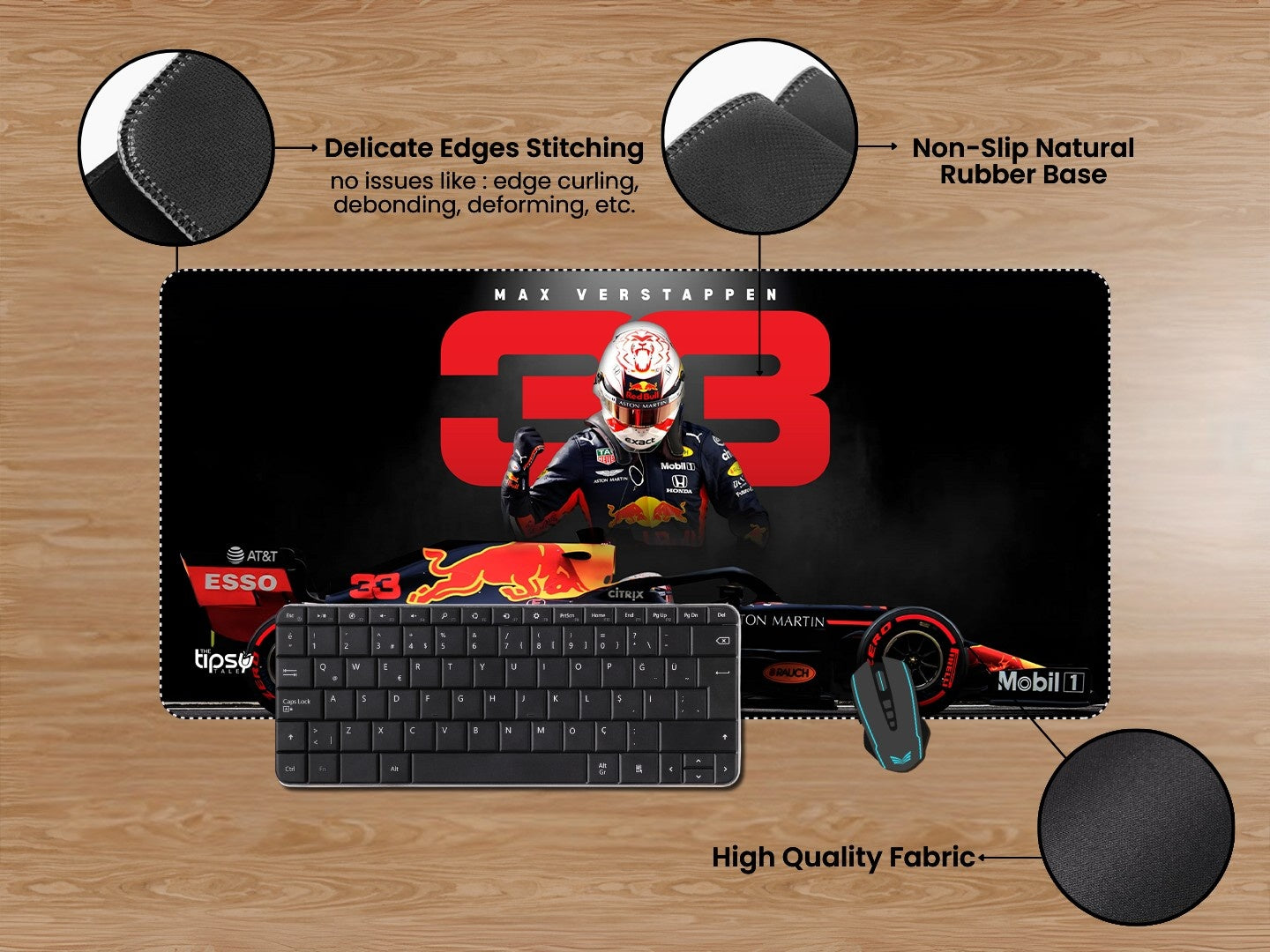 "MAX VERSTAPPEN 33 F1" Gaming Mousepad Elevate Your Gaming Experience