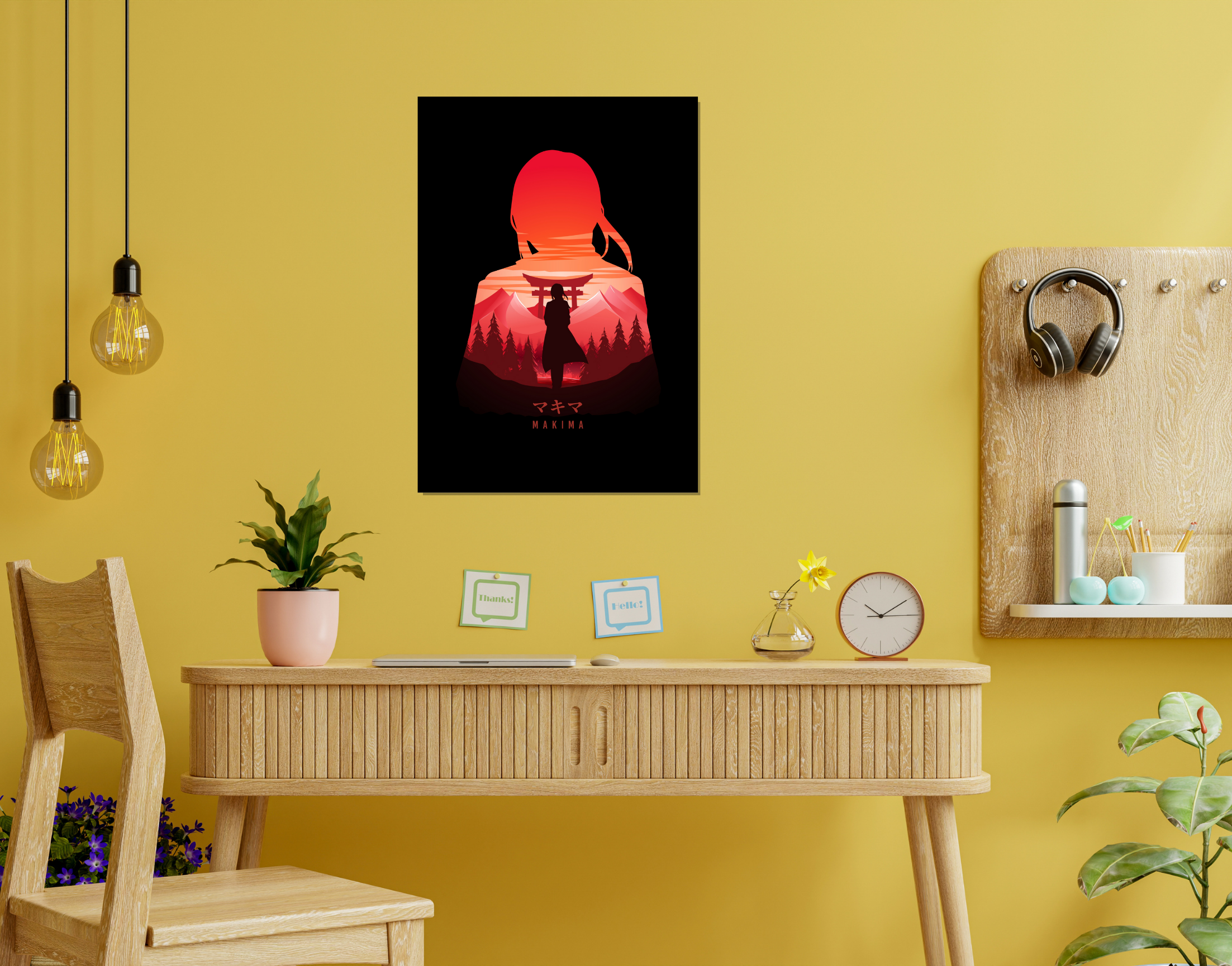 "MAKIMA - CHAINSAW MAN"- Shiny & Sturdy Metallic Poster Art That Pops & Sticks