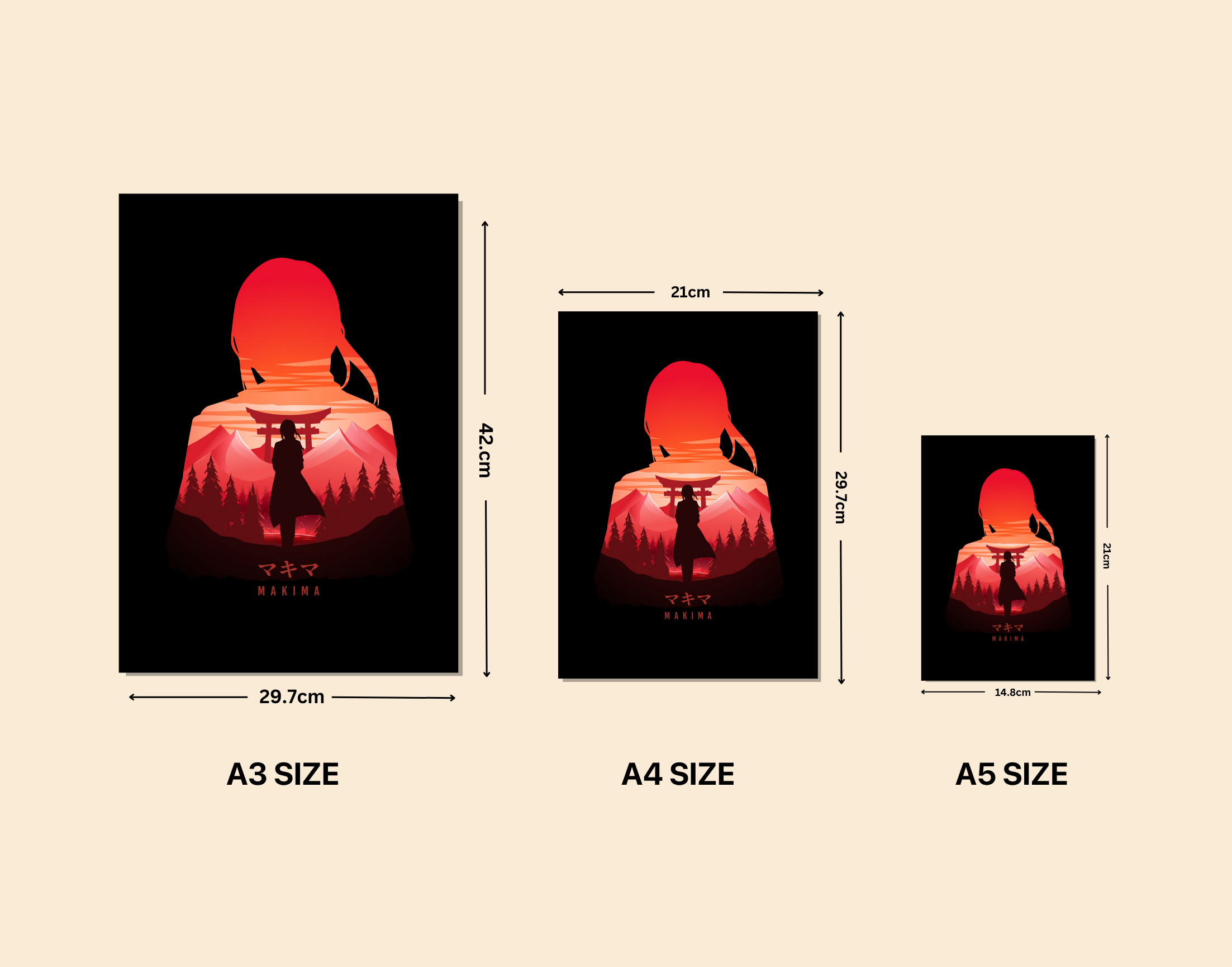 "MAKIMA - CHAINSAW MAN"- Shiny & Sturdy Metallic Poster Art That Pops & Sticks