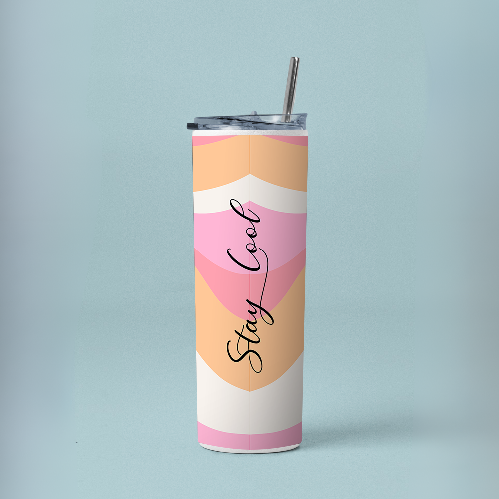 "Stay Cool" Tumbler with Metal Straw