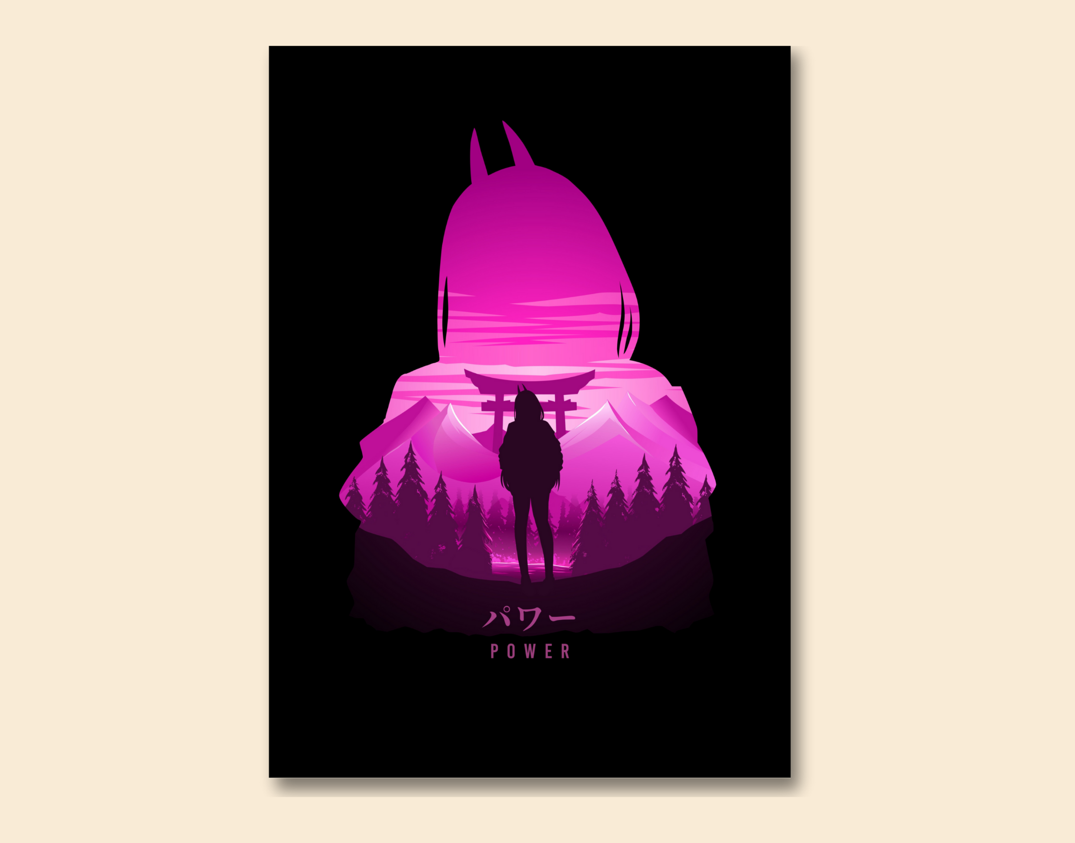 "POWER - CHAINSAW MAN"- Shiny & Sturdy Metallic Poster Art That Pops & Sticks