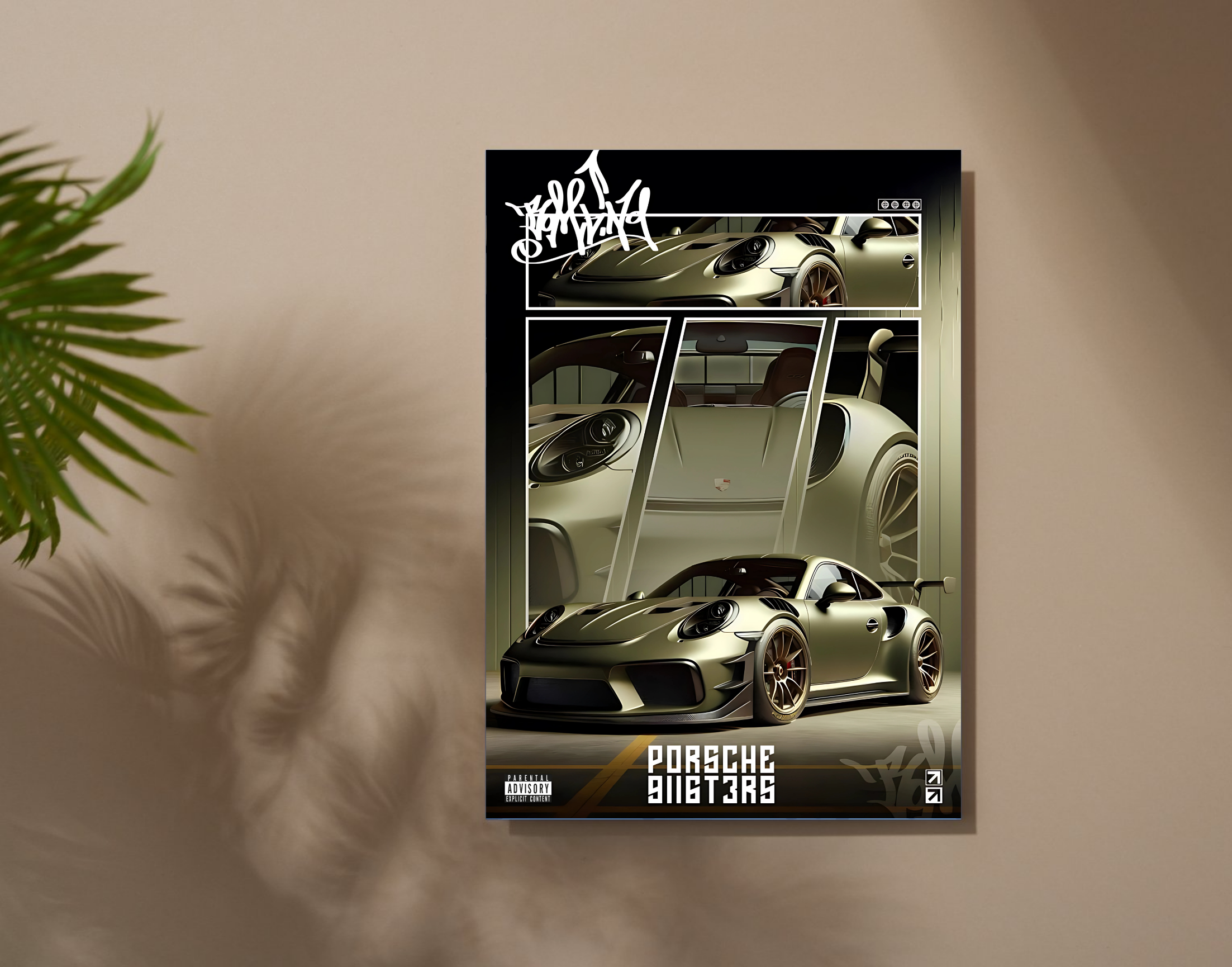 "Porsche Model 911GT3RS"- Shiny & Sturdy Metallic Poster Art That Pops & Sticks