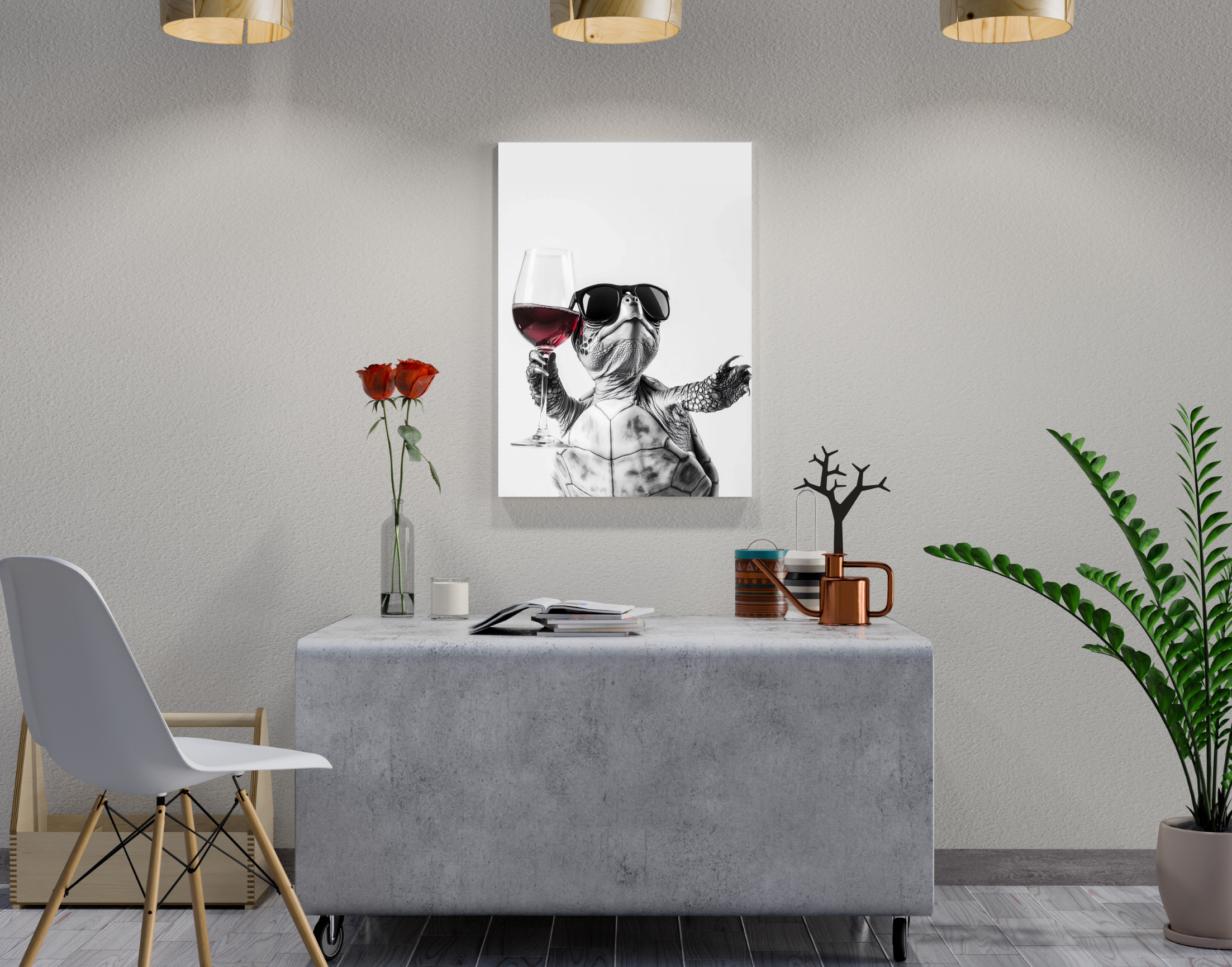 "HIGH ON WINE: Turtle Edition"- Shiny & Sturdy Metallic Poster Art That Pops & Sticks