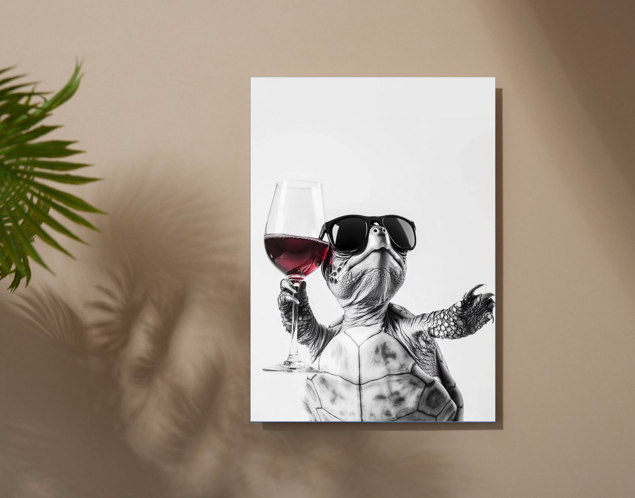 "HIGH ON WINE: Turtle Edition"- Shiny & Sturdy Metallic Poster Art That Pops & Sticks
