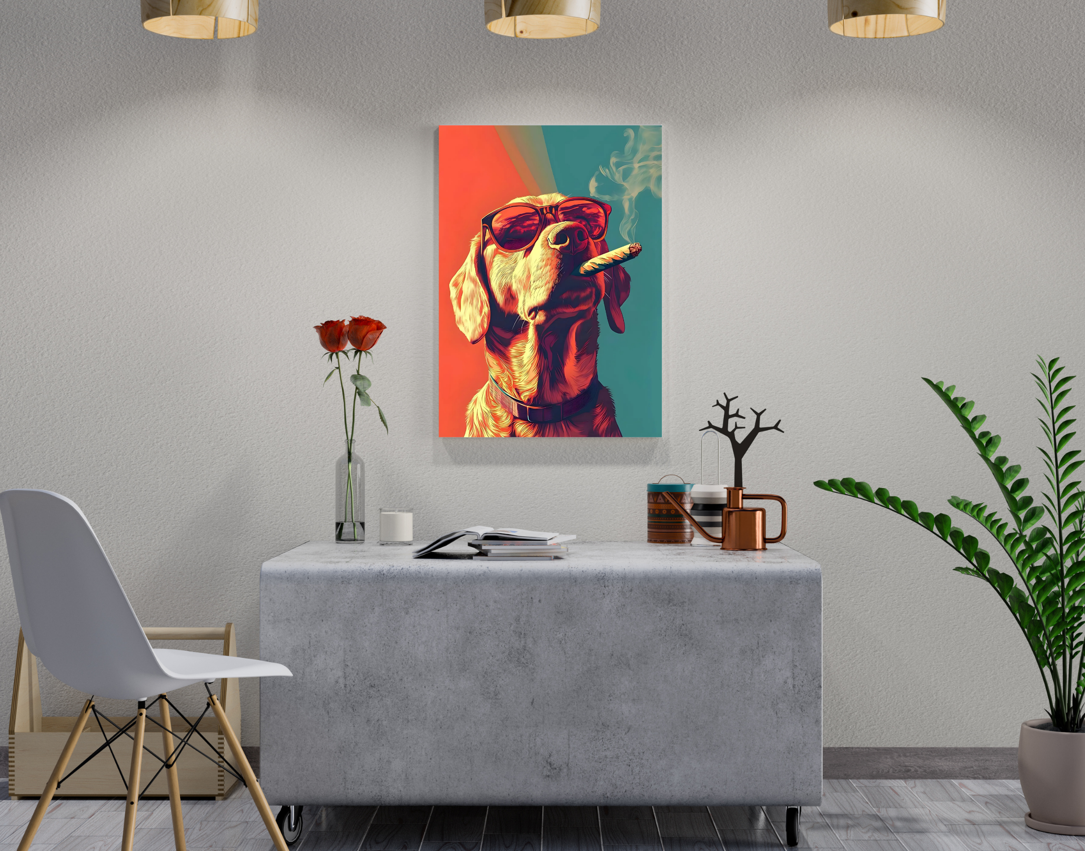"Boss Dog #Smoke Edition"- Shiny & Sturdy Metallic Poster Art That Pops & Sticks