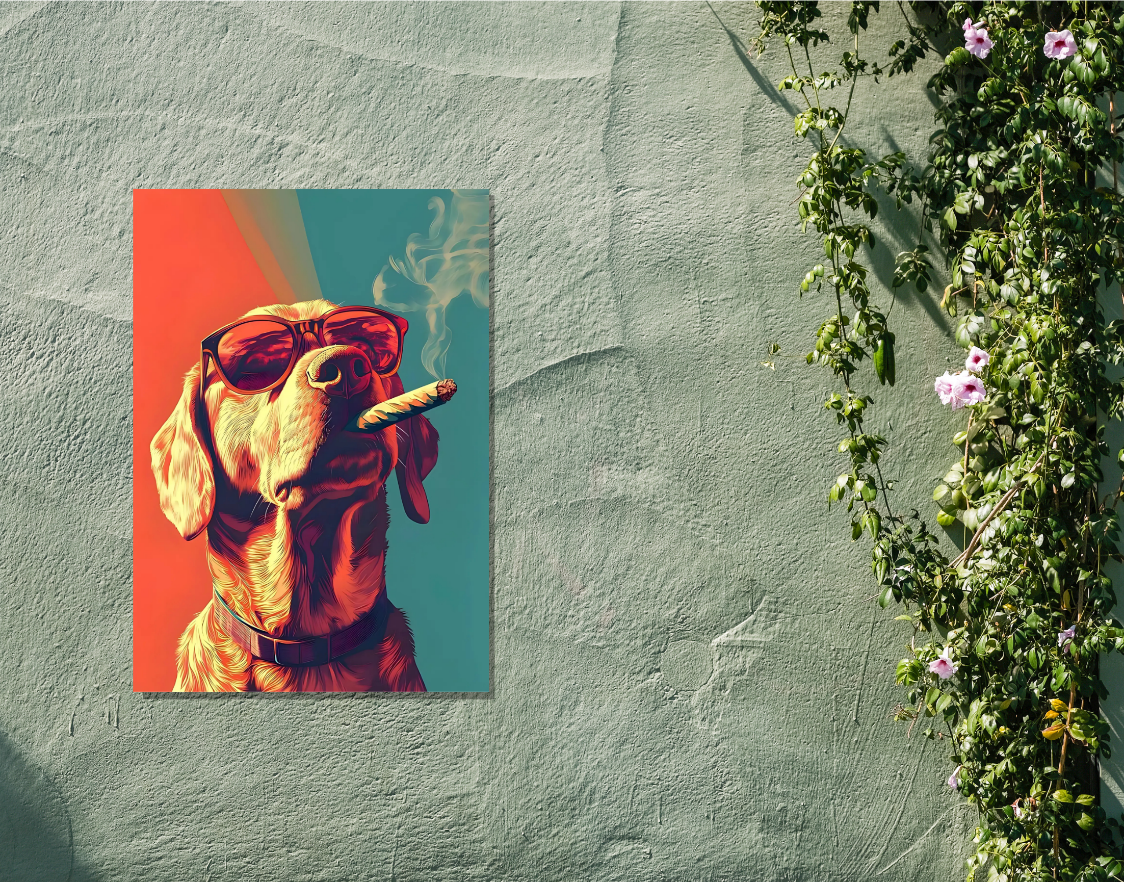 "Boss Dog #Smoke Edition"- Shiny & Sturdy Metallic Poster Art That Pops & Sticks