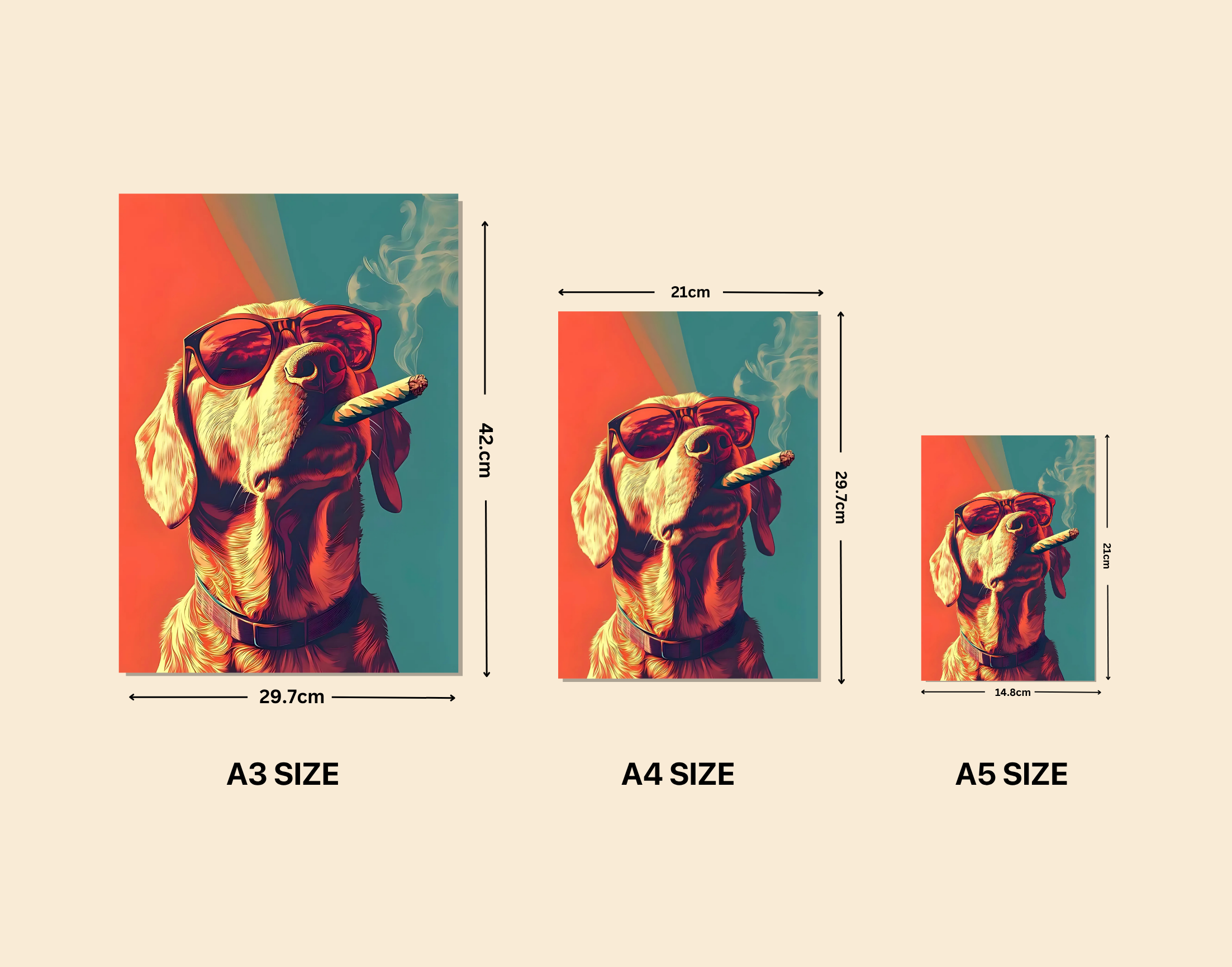 "Boss Dog #Smoke Edition"- Shiny & Sturdy Metallic Poster Art That Pops & Sticks