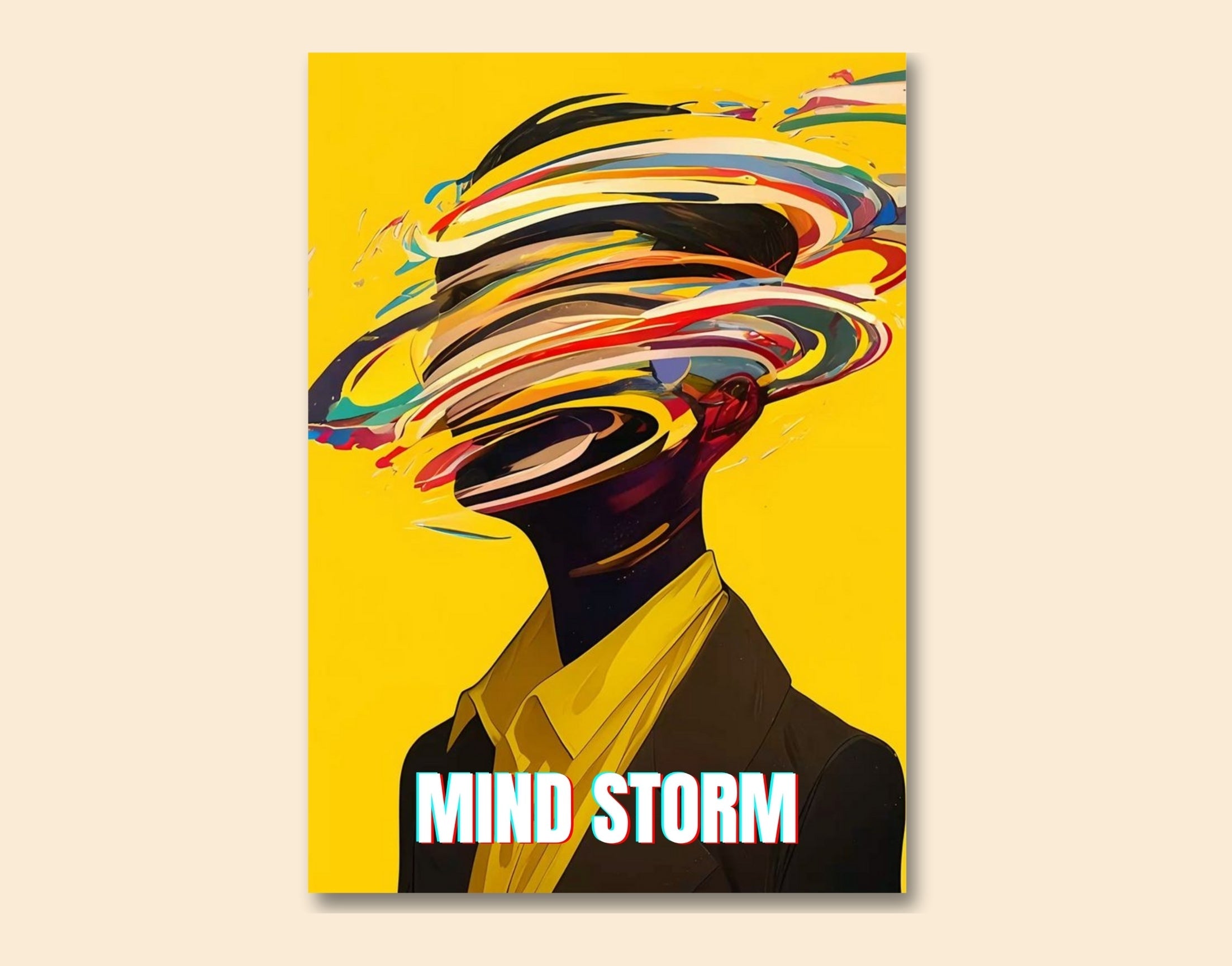 "Mind Storm"- Shiny & Sturdy Metallic Poster Art That Pops & Sticks