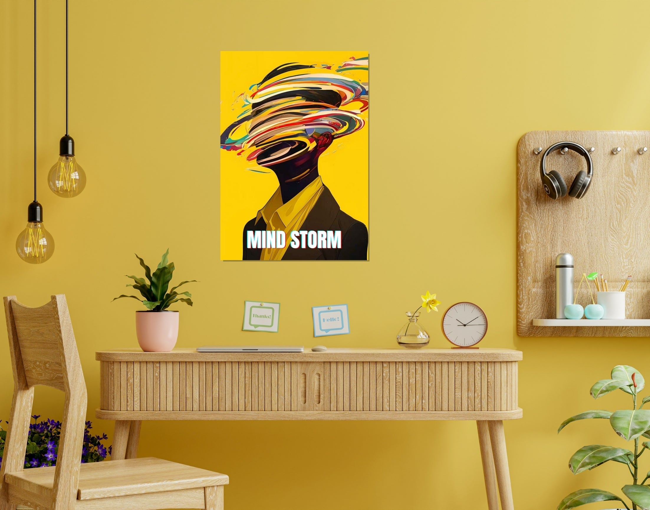 "Mind Storm"- Shiny & Sturdy Metallic Poster Art That Pops & Sticks