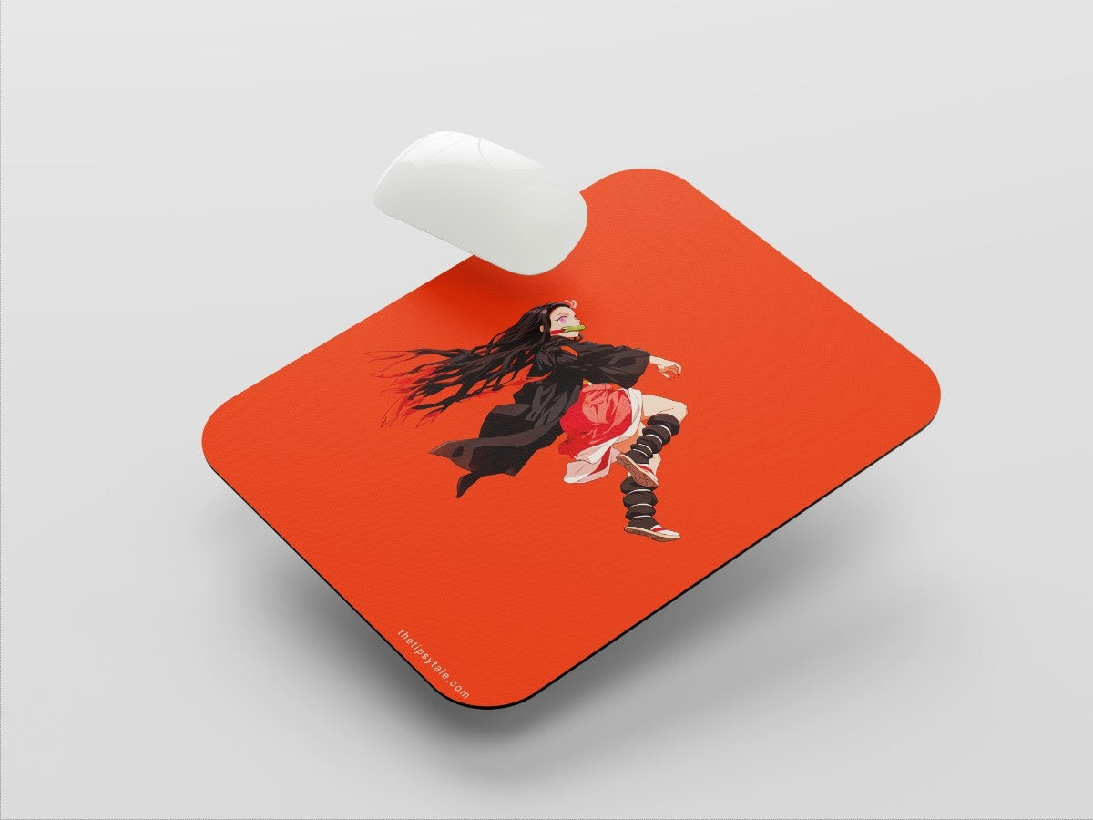 "Nezuko Kamado Orange Anime" Mousepad Enhance Your Workspace with Style