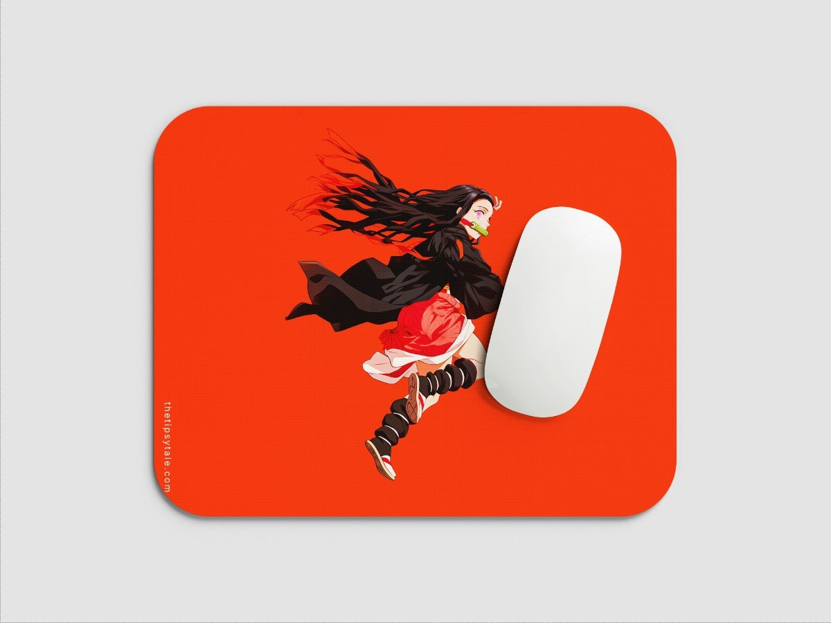 "Nezuko Kamado Orange Anime" Mousepad Enhance Your Workspace with Style