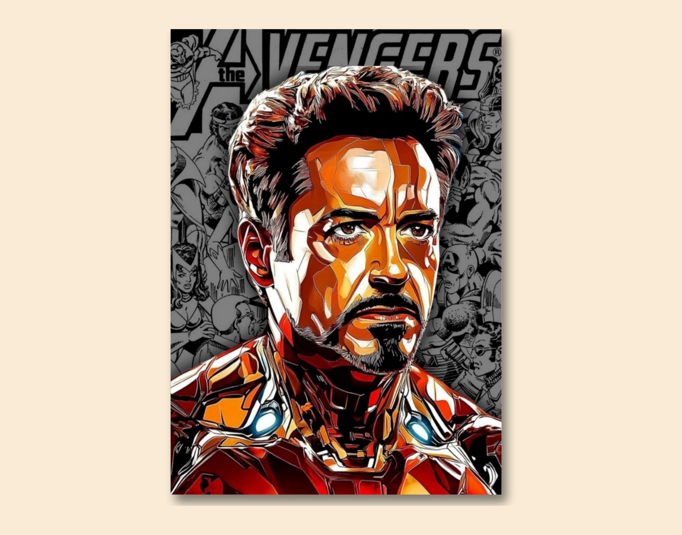 "Iron Man Marvel: #Avengers "- Shiny & Sturdy Metallic Poster Art That Pops & Sticks