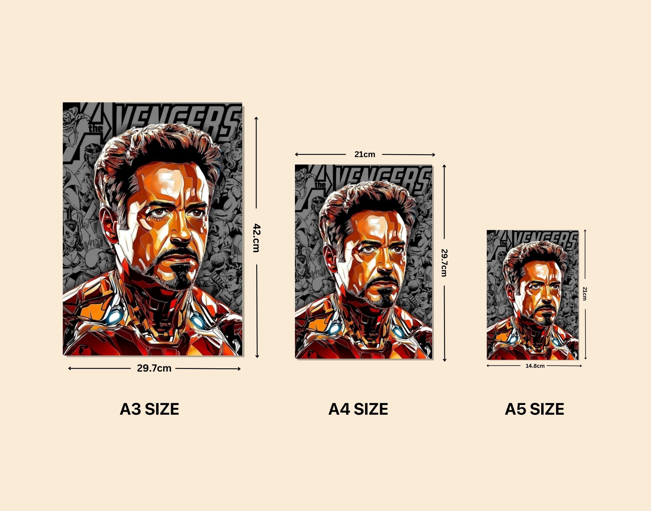 "Iron Man Marvel: #Avengers "- Shiny & Sturdy Metallic Poster Art That Pops & Sticks