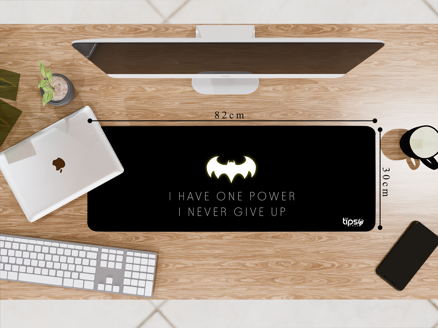 "Never Give Up" Gaming Mousepad Elevate Your Gaming Experience