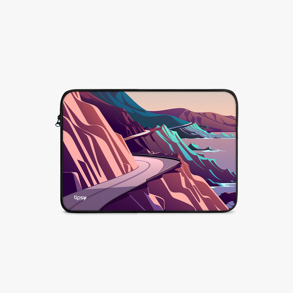 "Scenic Road Illustration" Laptop Sleeves:Bold Modern Design for Every Size