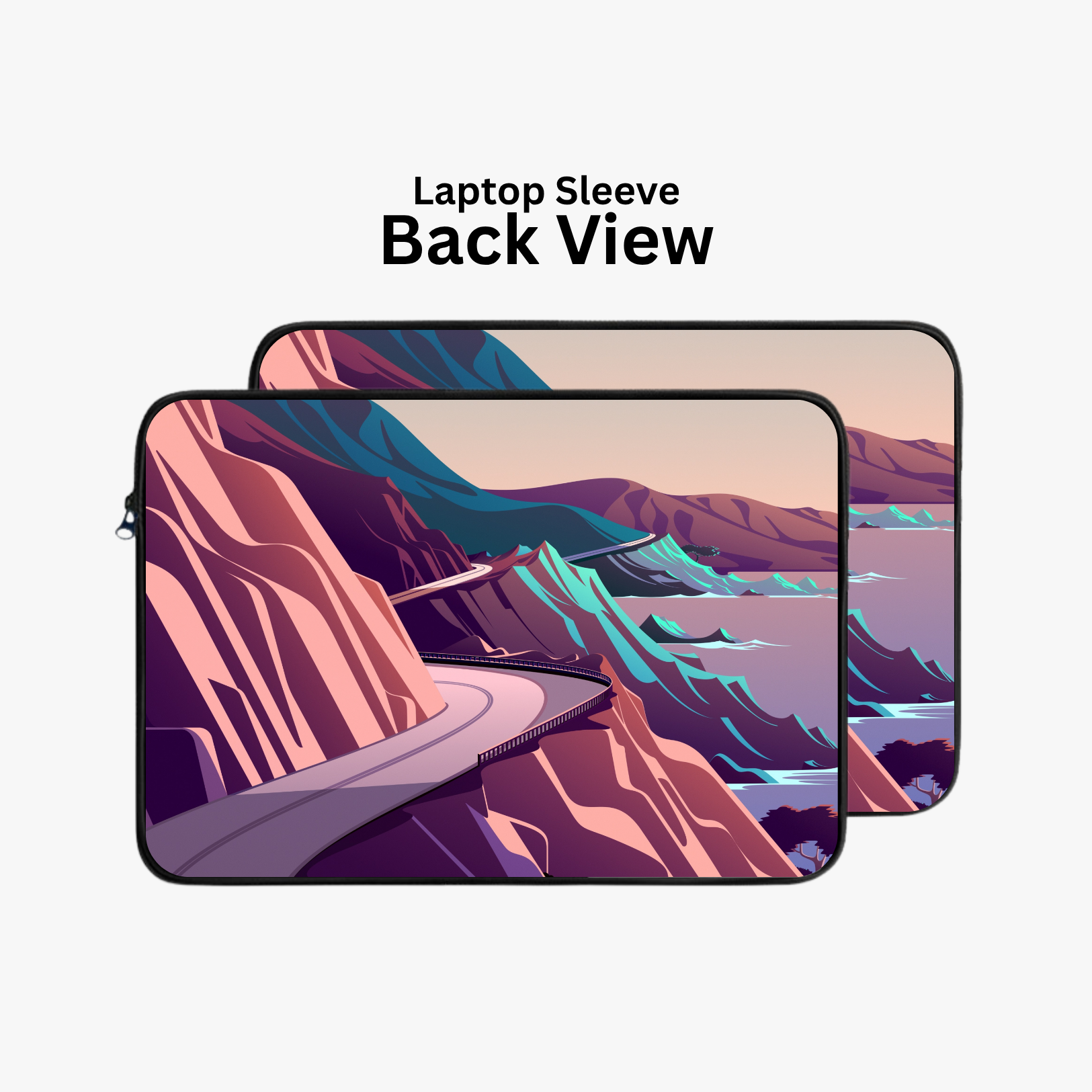 "Scenic Road Illustration" Laptop Sleeves:Bold Modern Design for Every Size