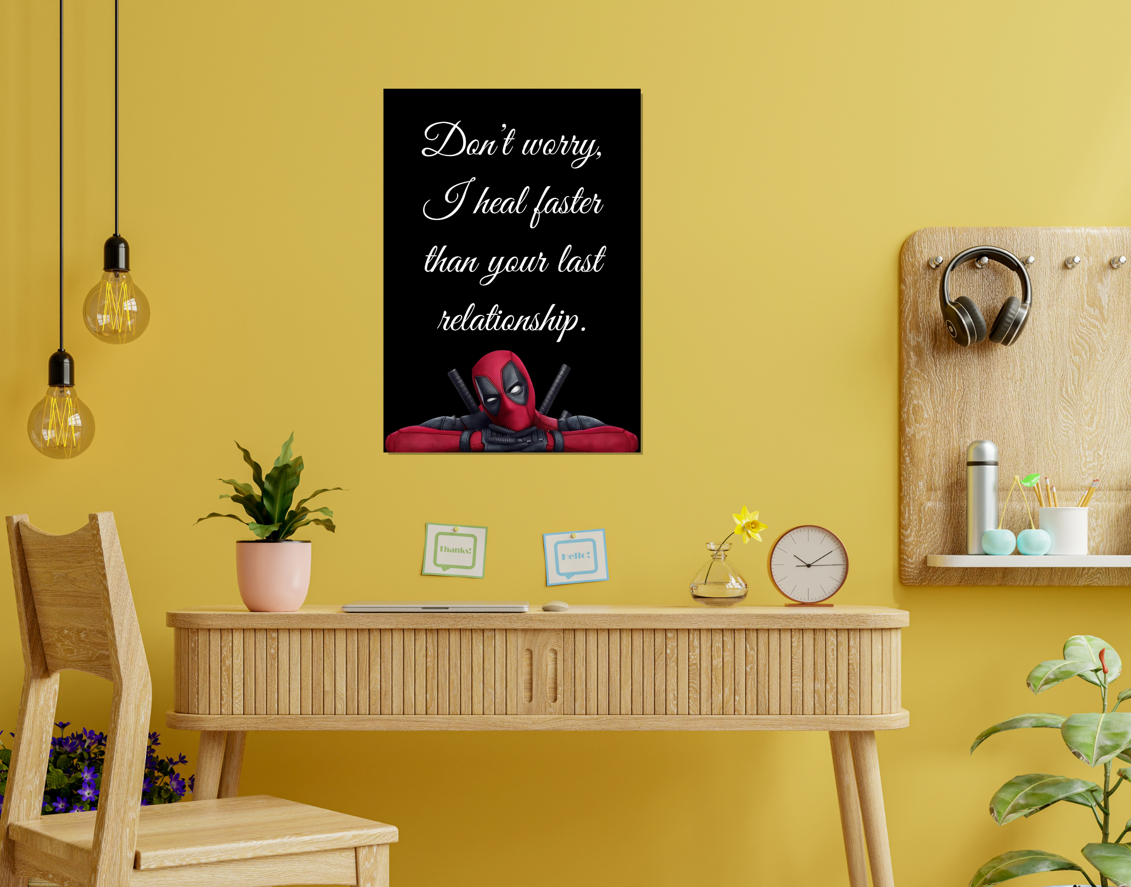 "Deadpool #Quote Relationship"- Shiny & Sturdy Metallic Poster Art That Pops & Sticks