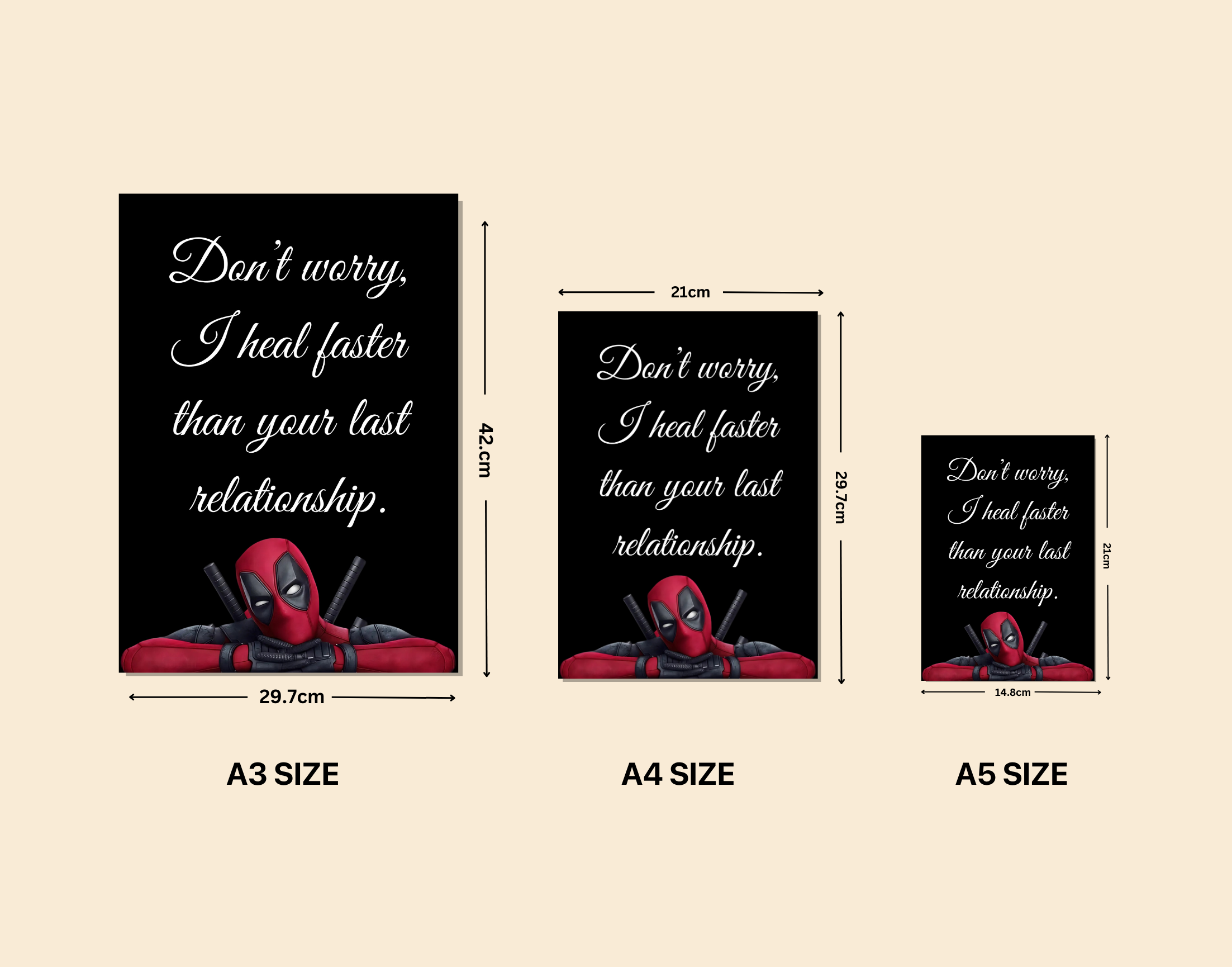 "Deadpool #Quote Relationship"- Shiny & Sturdy Metallic Poster Art That Pops & Sticks