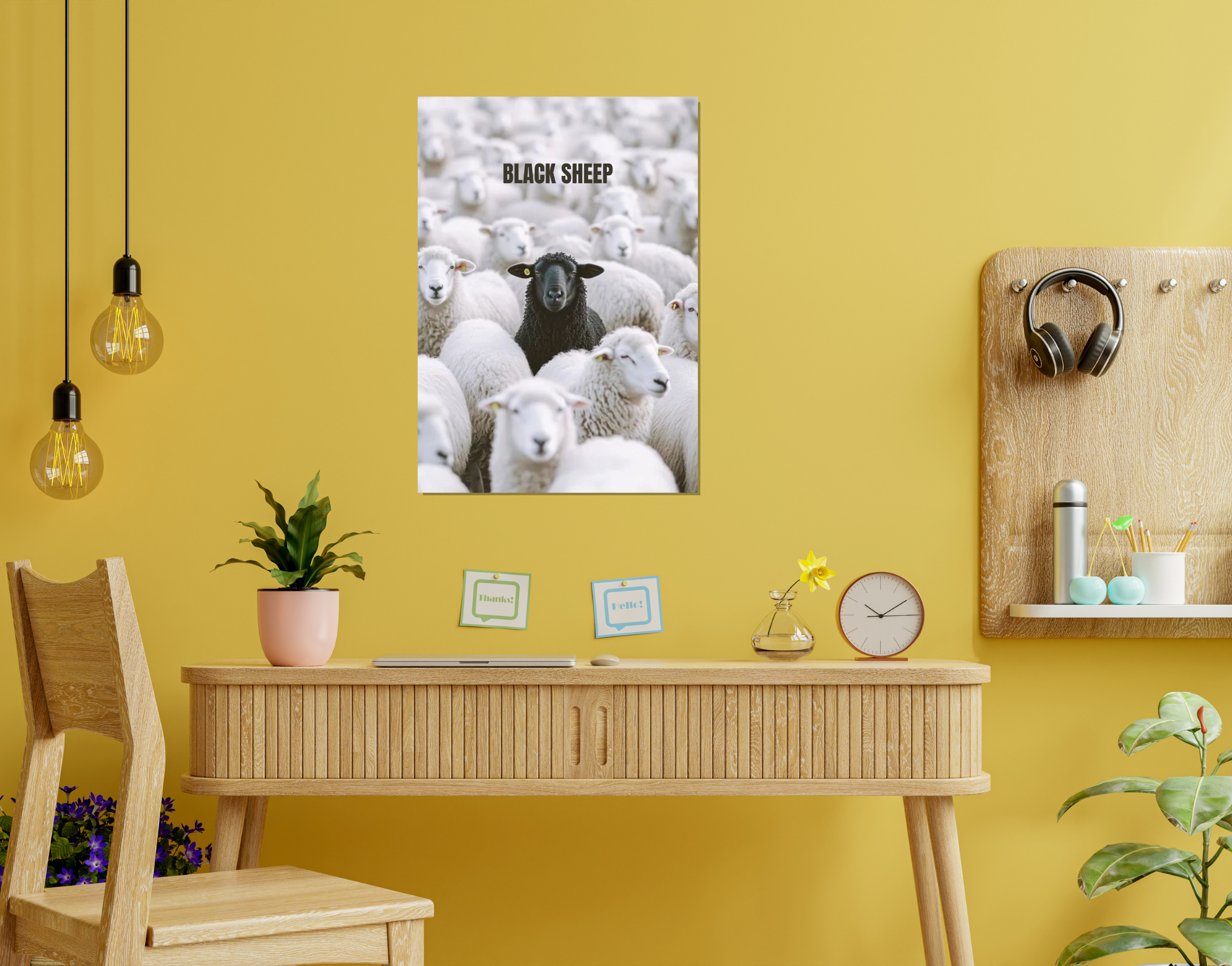 "Stand Out In The crowd #Black Sheep"- Shiny & Sturdy Metallic Poster Art That Pops & Sticks