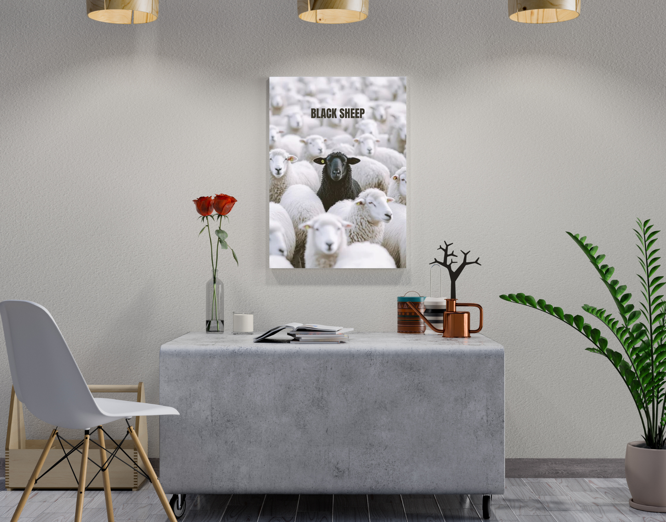 "Stand Out In The crowd #Black Sheep"- Shiny & Sturdy Metallic Poster Art That Pops & Sticks