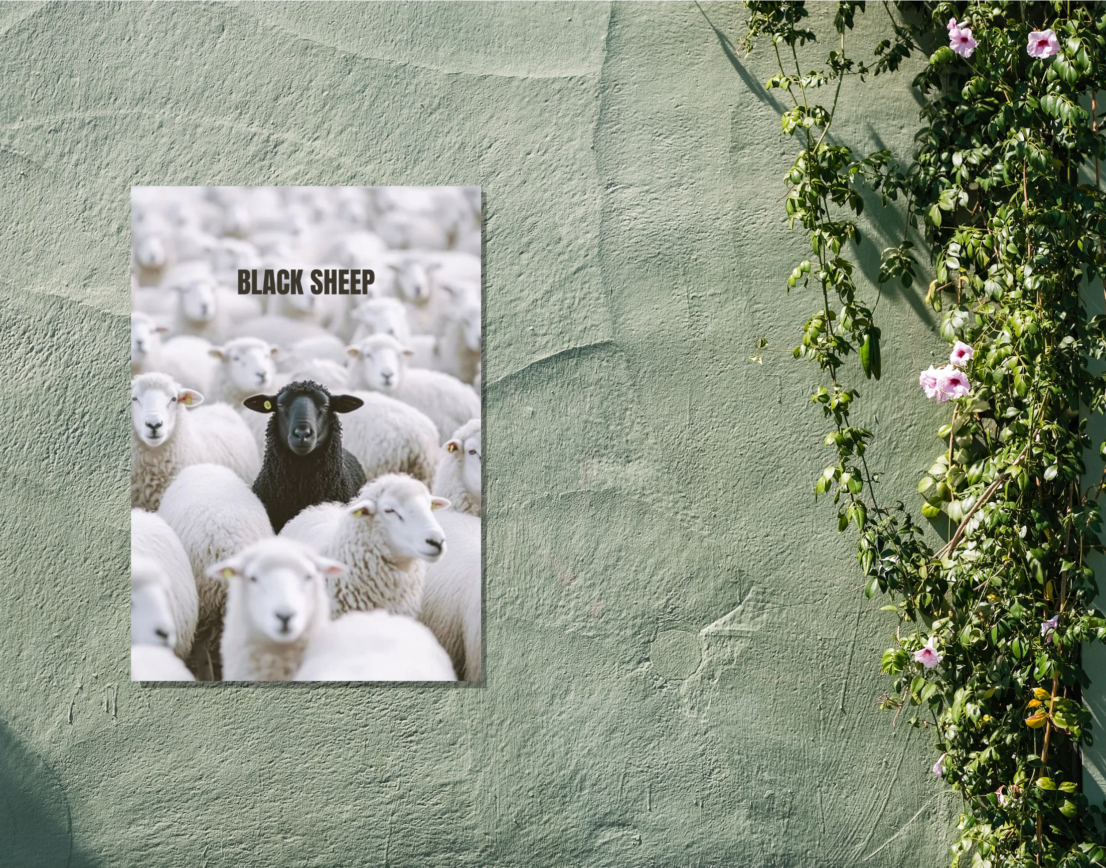 "Stand Out In The crowd #Black Sheep"- Shiny & Sturdy Metallic Poster Art That Pops & Sticks