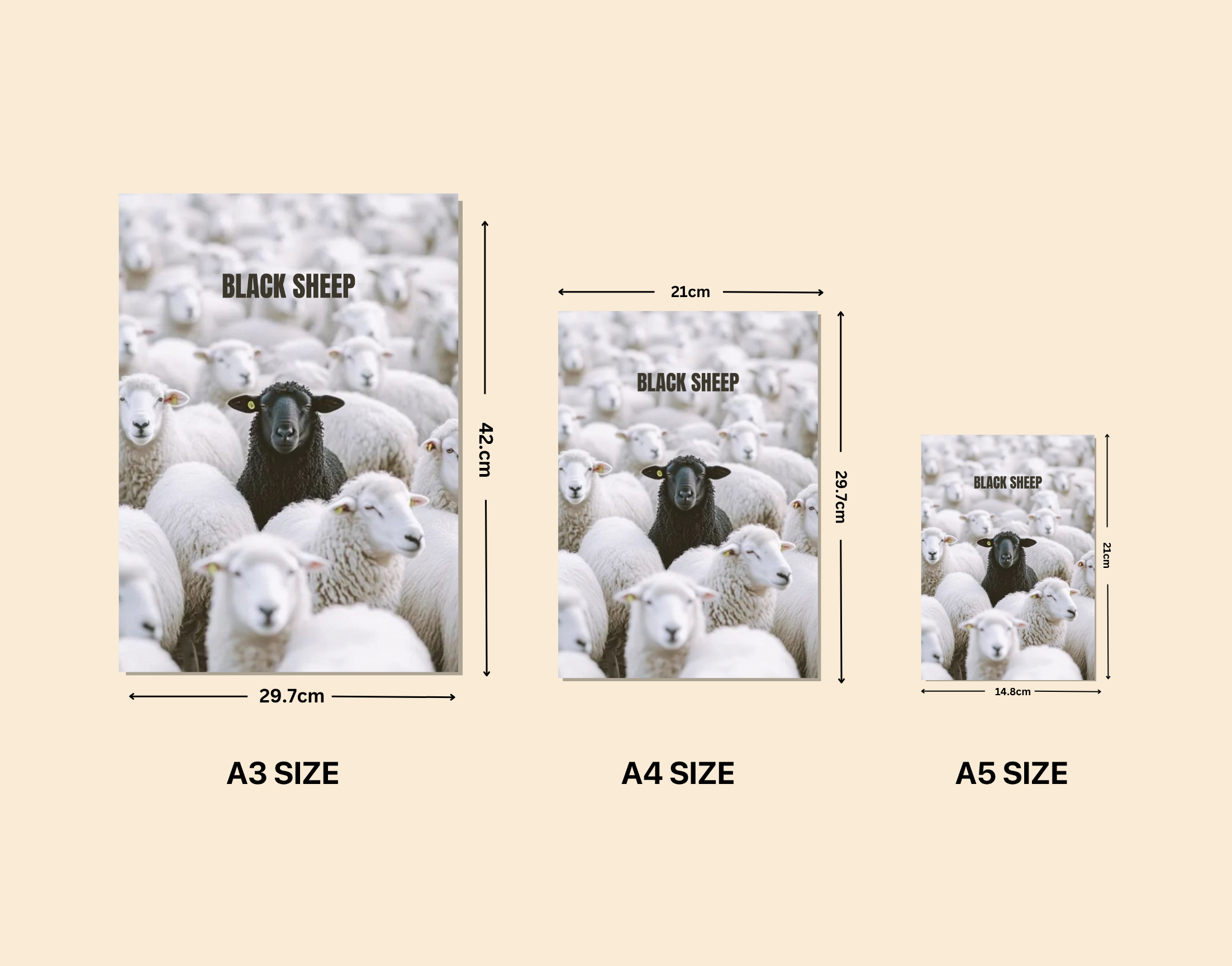 "Stand Out In The crowd #Black Sheep"- Shiny & Sturdy Metallic Poster Art That Pops & Sticks
