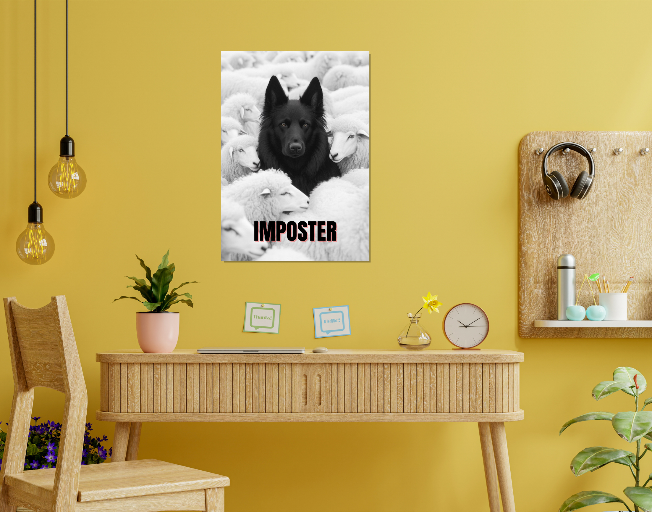 "Imposter- #Black Dog"- Shiny & Sturdy Metallic Poster Art That Pops & Sticks